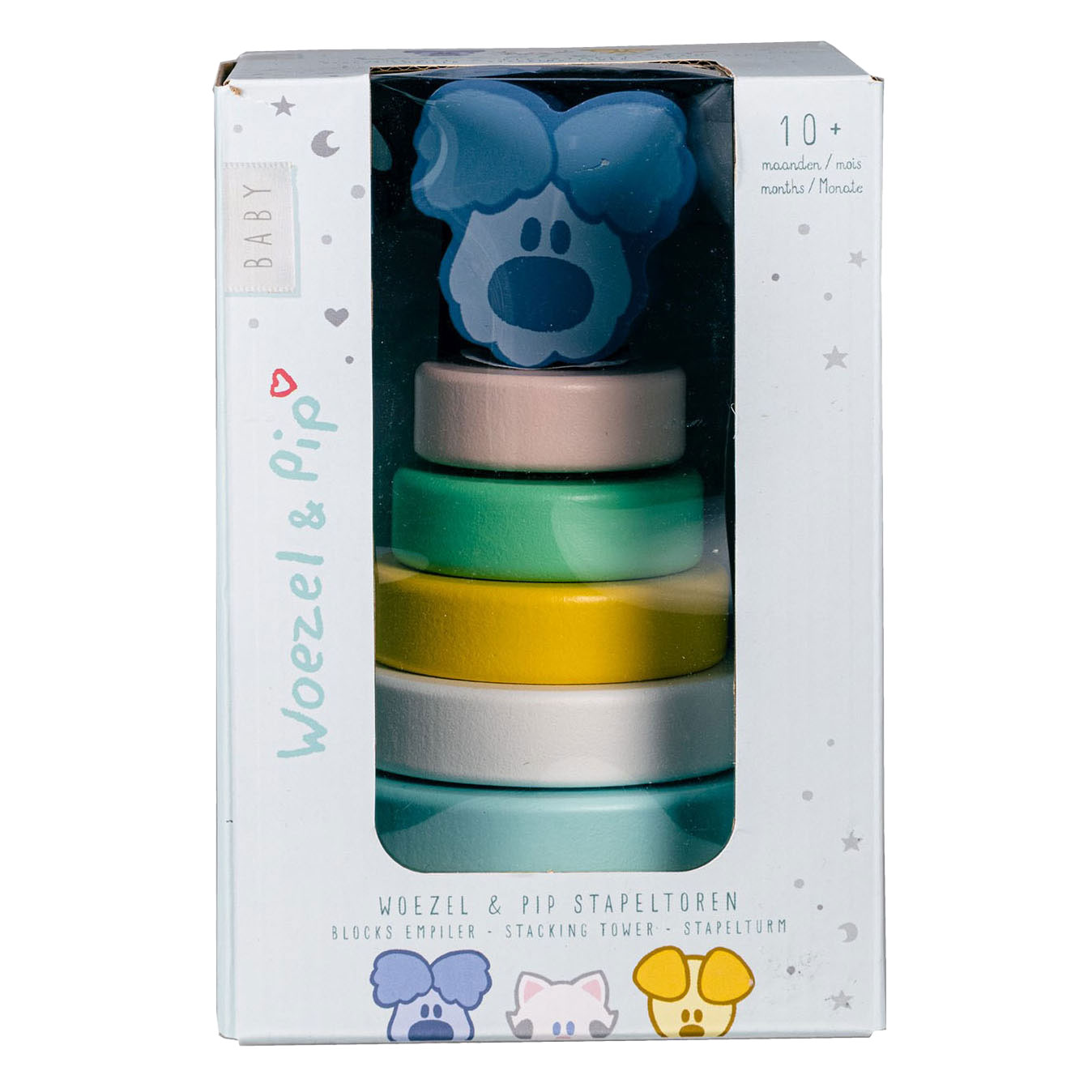 Tour d'empilage pour bébé Woezel en Pip Woezel, 7 pcs.