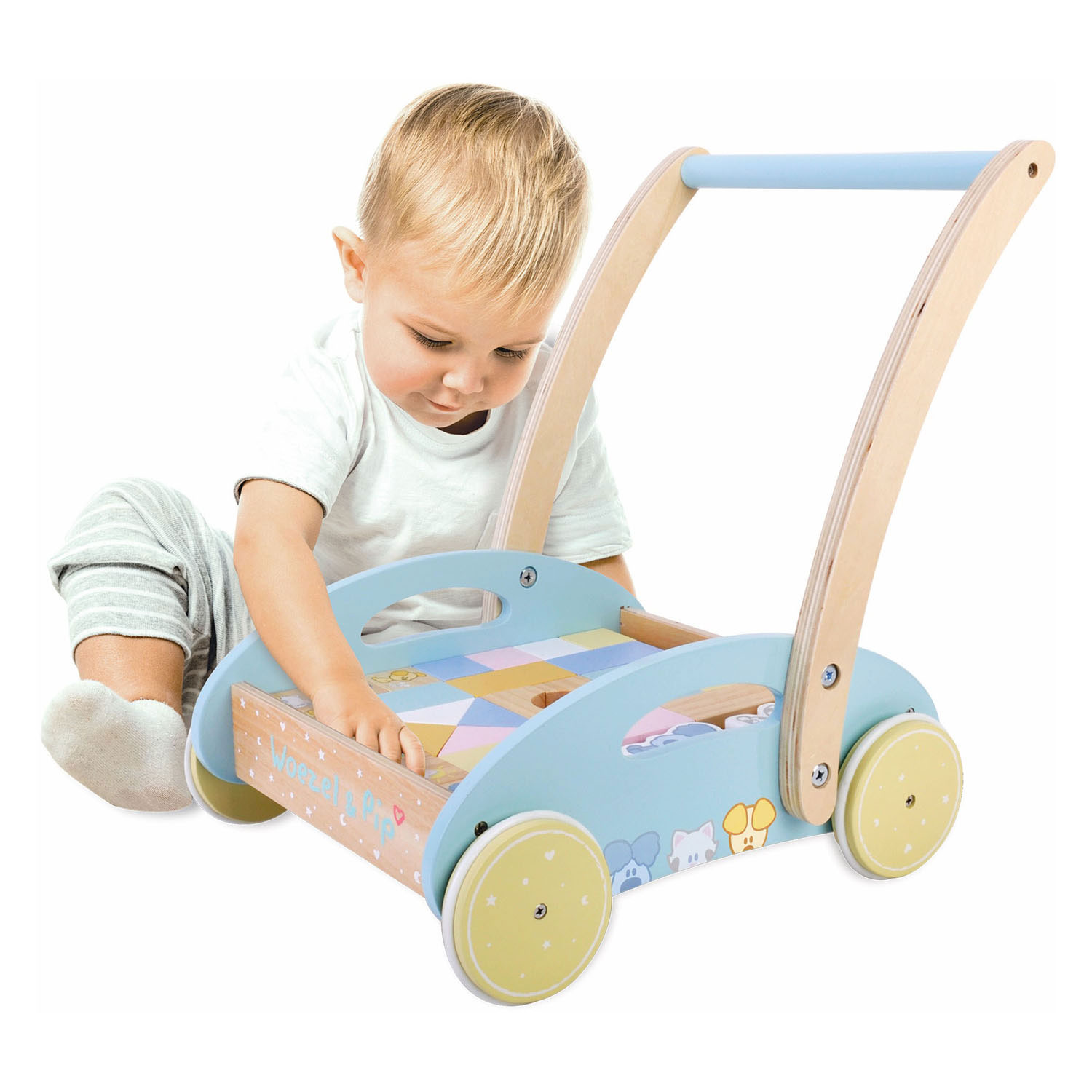 Woezel en Pip Baby Block Cart Walker