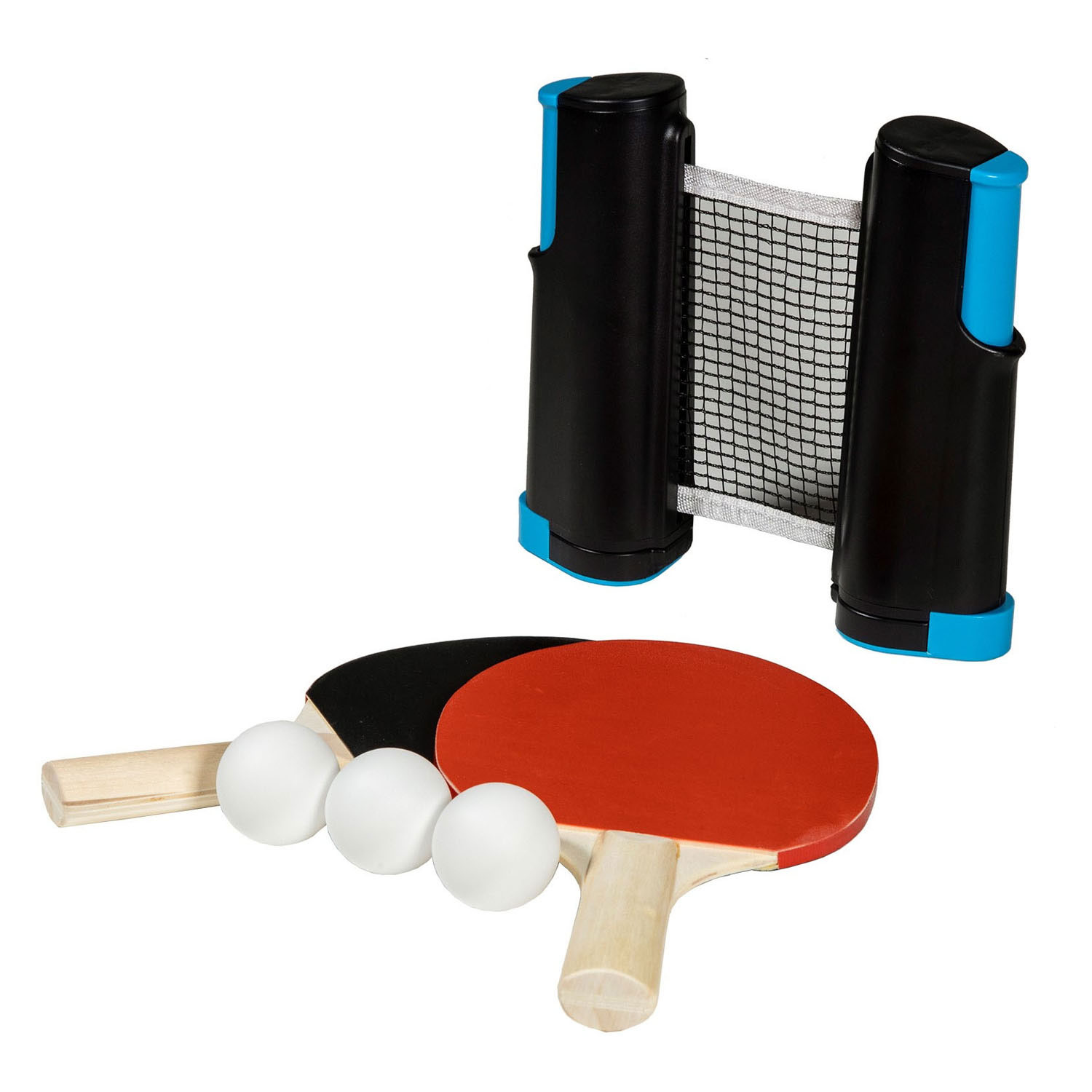 Filet de tennis de table enroulable SportX avec 2 raquettes