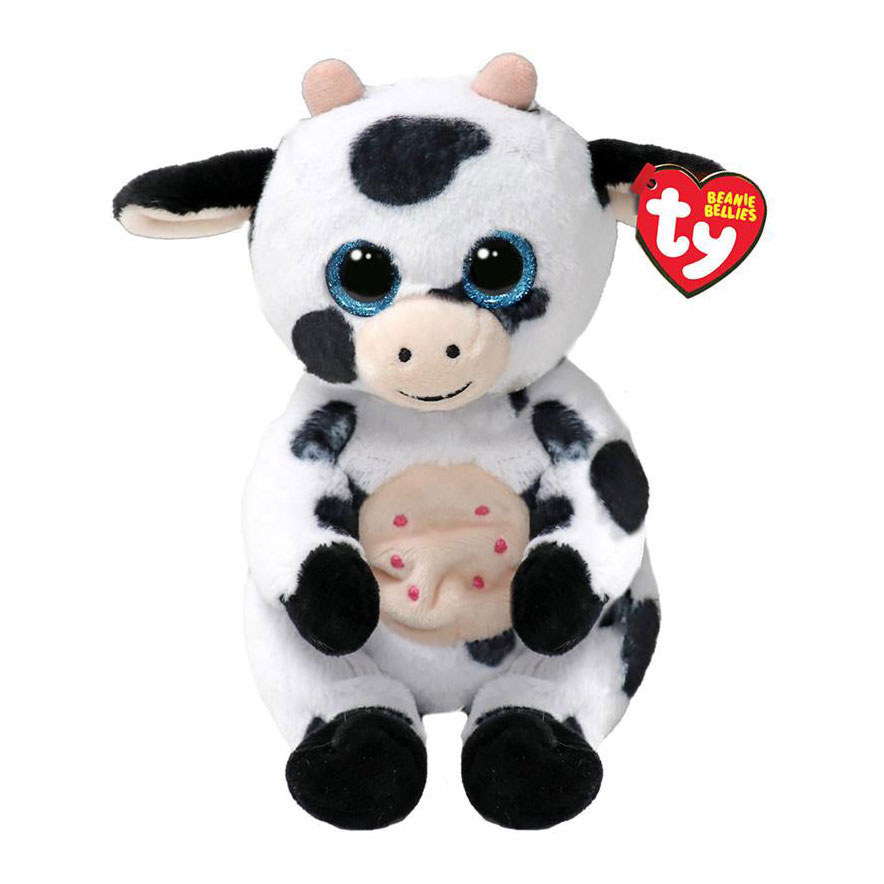 Ty Beanie Babies Bellies Vache Herdley, 15 cm