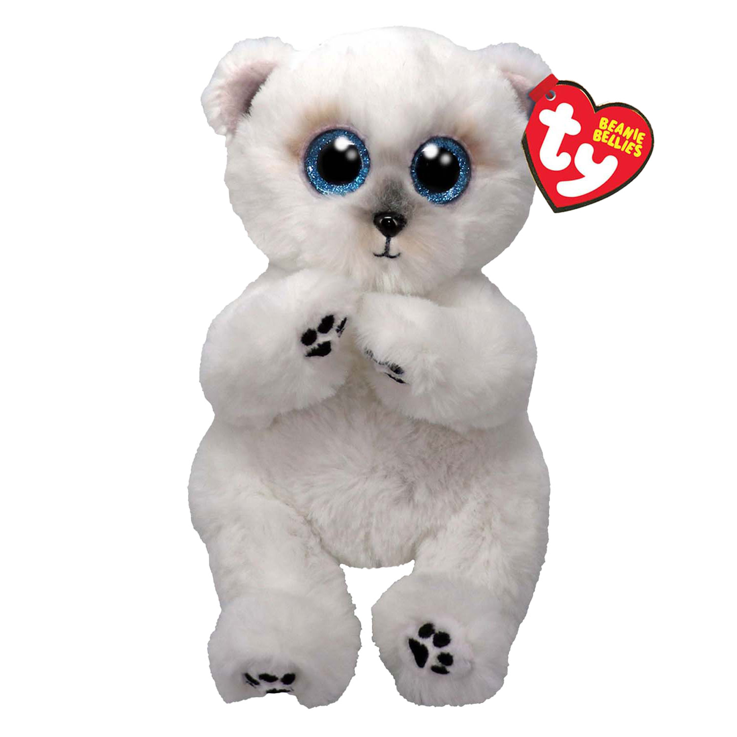 Ty Beanie Babies Bellies Wuzzy Ours Blanc, 15 cm