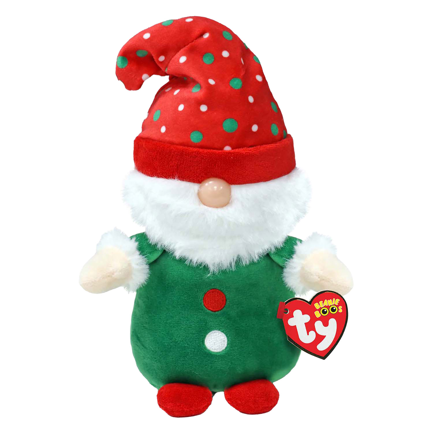 Ty Beanie Boo's Christmas Gnome Gnolan Elf, 15cm