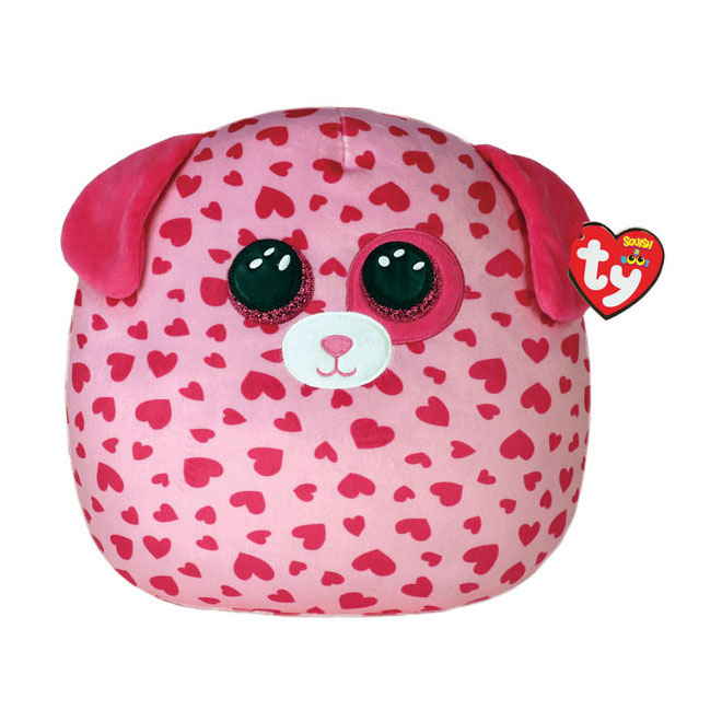 Ty Squish a Boo Chien chatouilleur rose, 20 cm