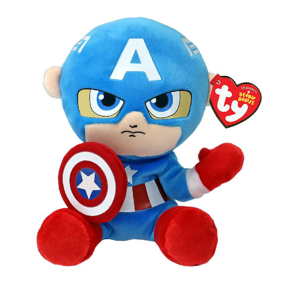 Ty Beanie Babies Marvel Captain America doux, 15 cm