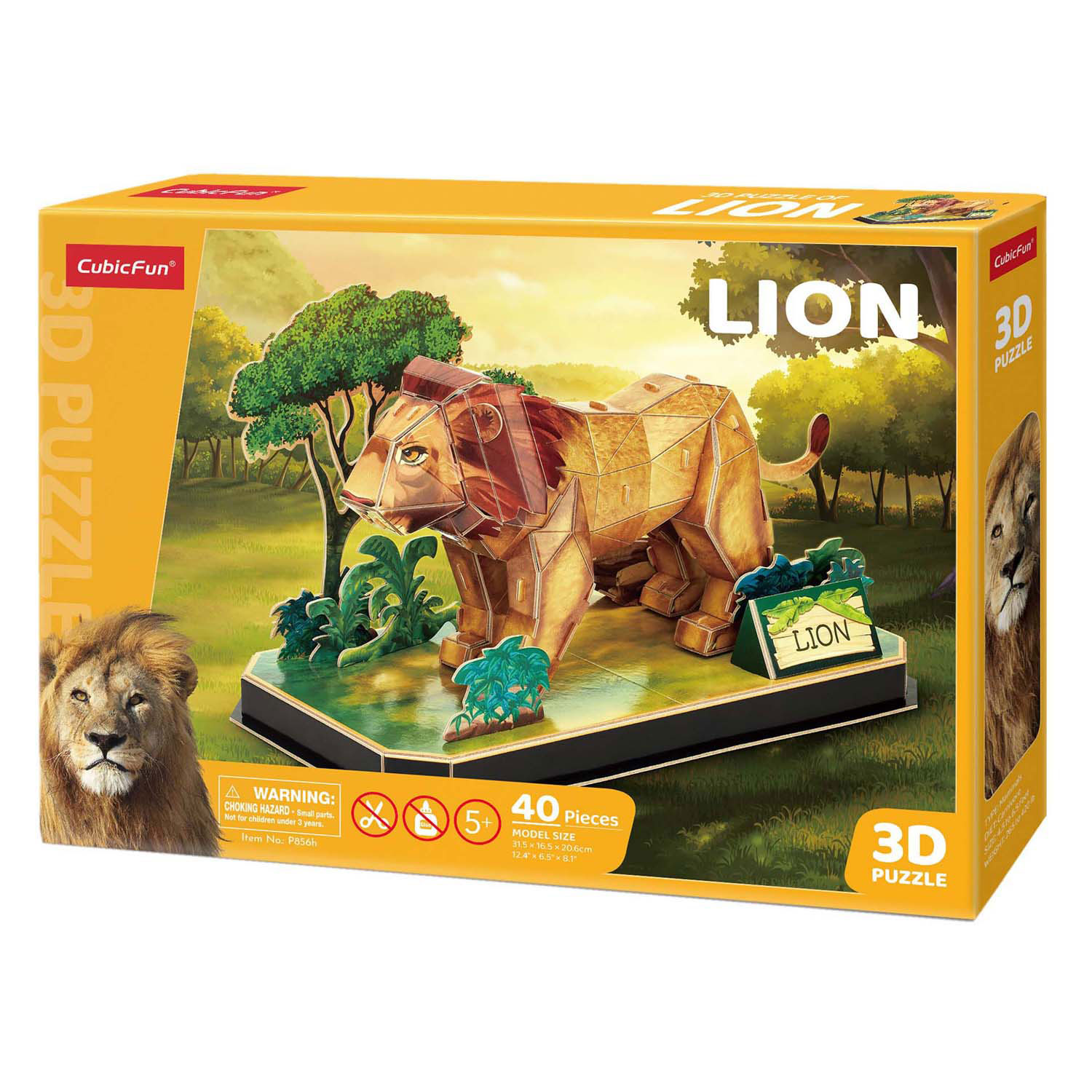 Puzzle 3D cubique amusant Lion