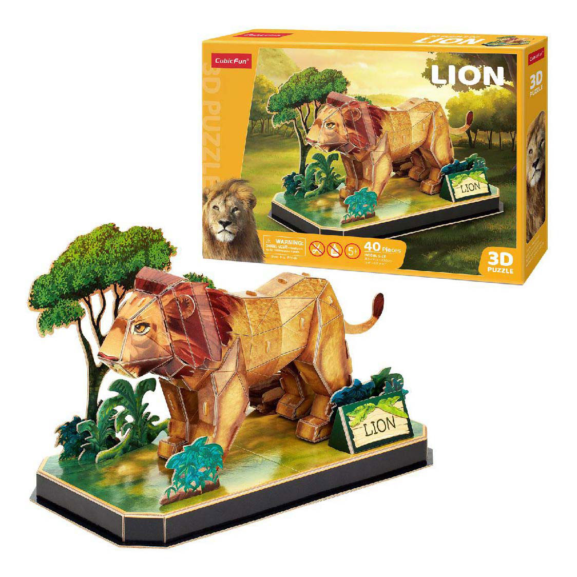 Puzzle 3D cubique amusant Lion