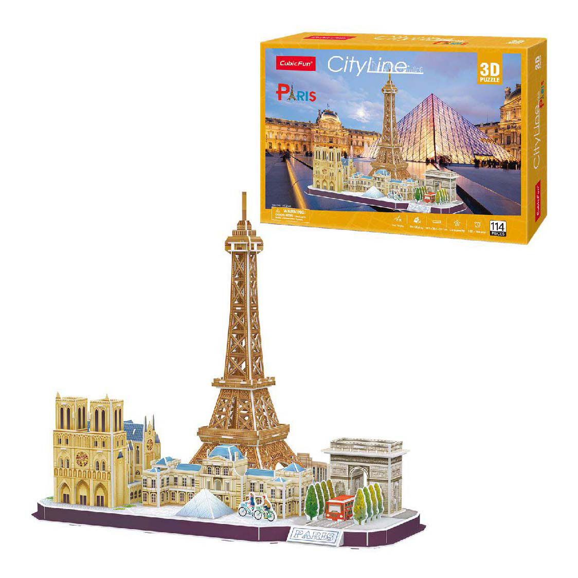 Puzzle 3D cubique amusant City Line Paris