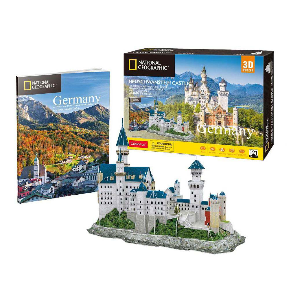 Puzzle 3D cubique amusant Château de Neuschwanstein National Geographic