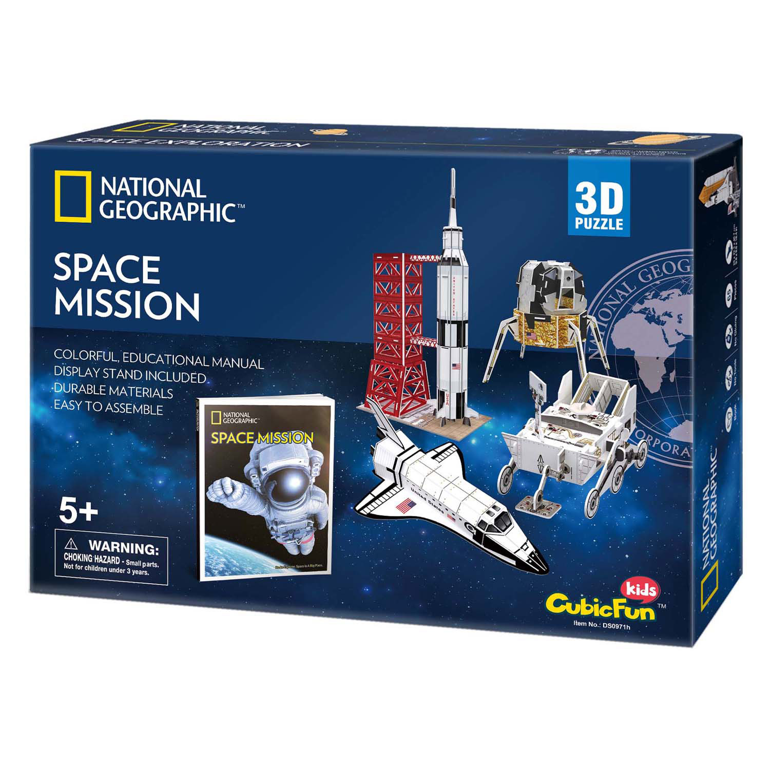 Puzzle 3D amusant cubique Mission spatiale National Geographic