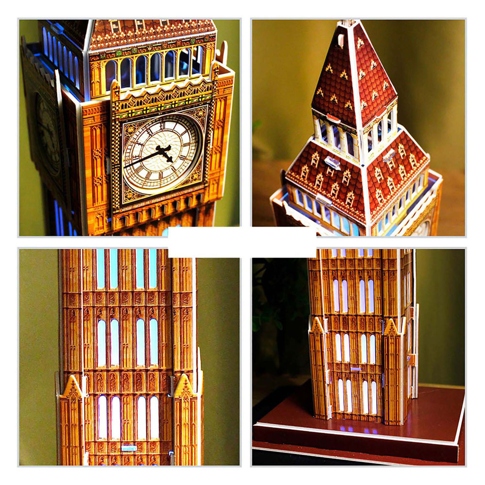 Puzzle 3D cubique amusant BIG Ben avec éclairage LED