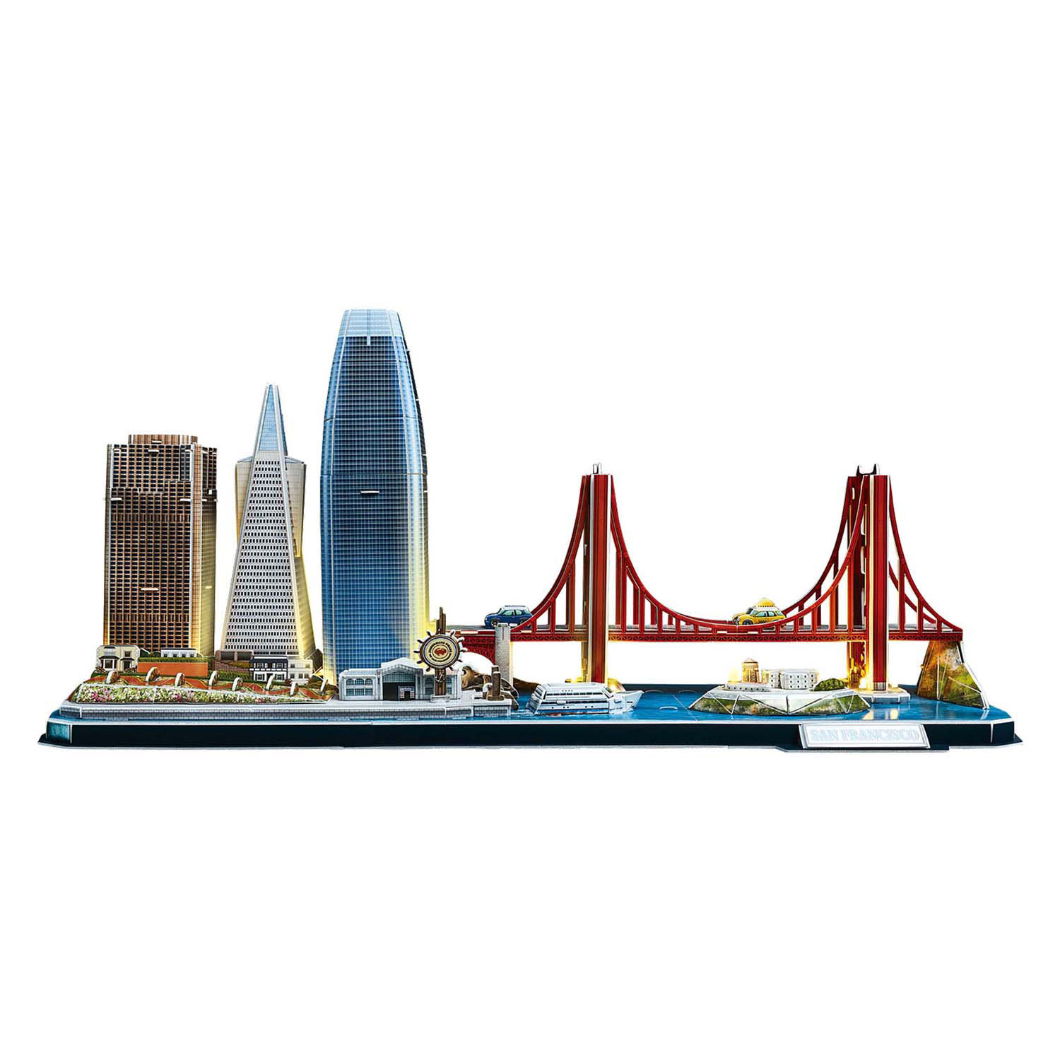 Puzzle 3D cubique amusant City Line San Francisco avec éclairage LED