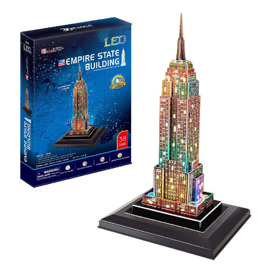 Puzzle 3D cubique amusant Empire State Building avec éclairage LED