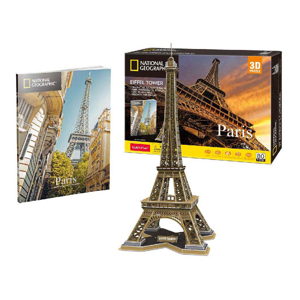 Puzzle 3D cubique amusant National Geographic Tour Eiffel