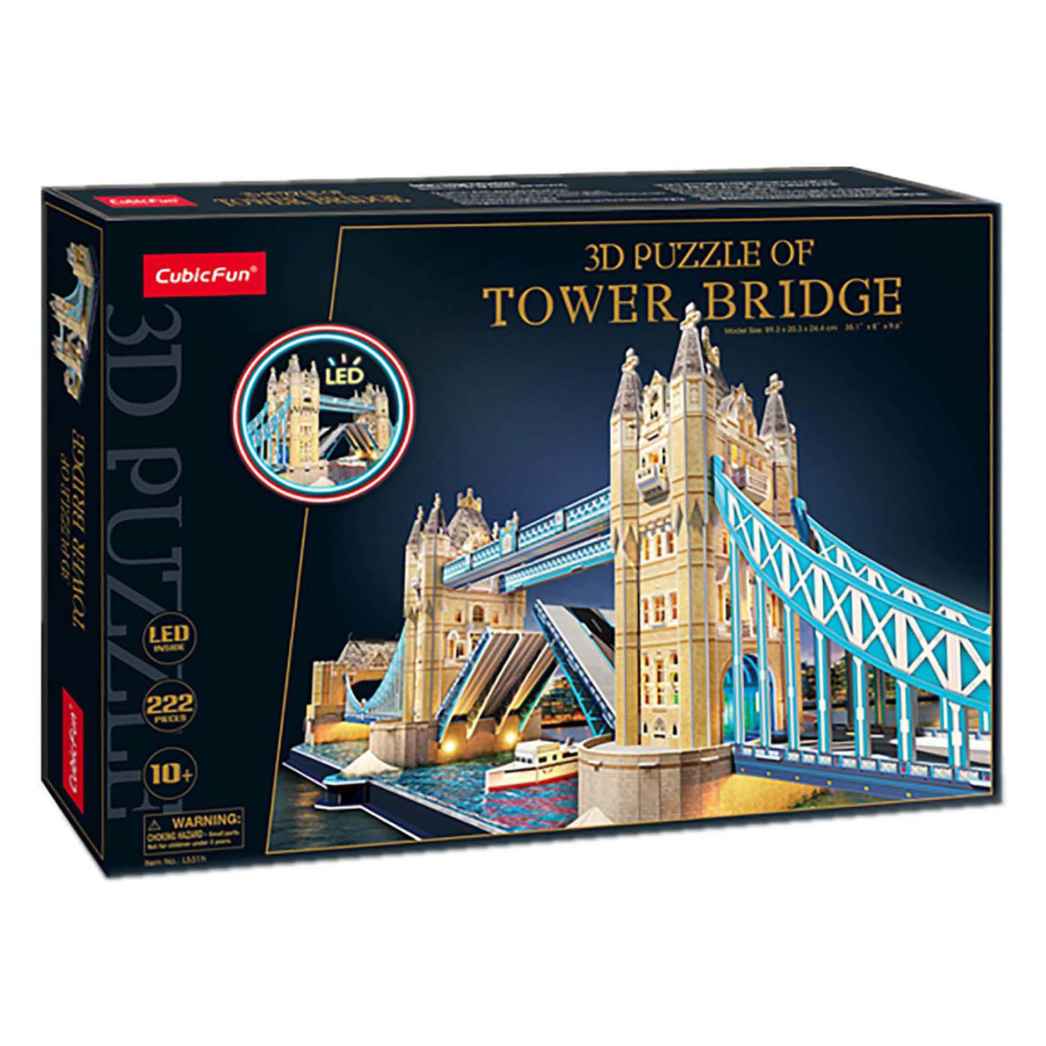 Puzzle 3D cubique amusant Tower Bridge avec éclairage LED