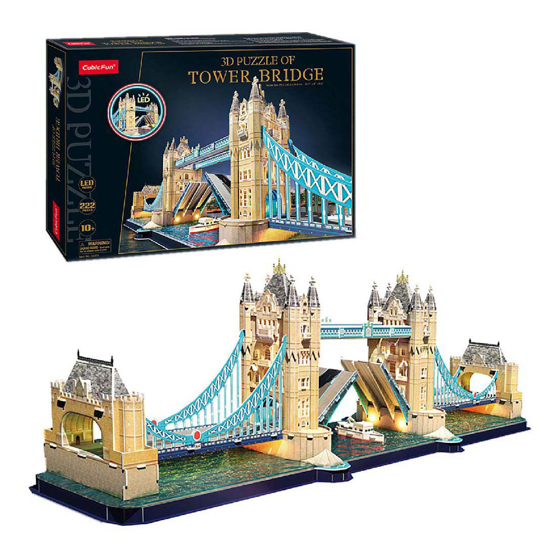 Puzzle 3D cubique amusant Tower Bridge avec éclairage LED