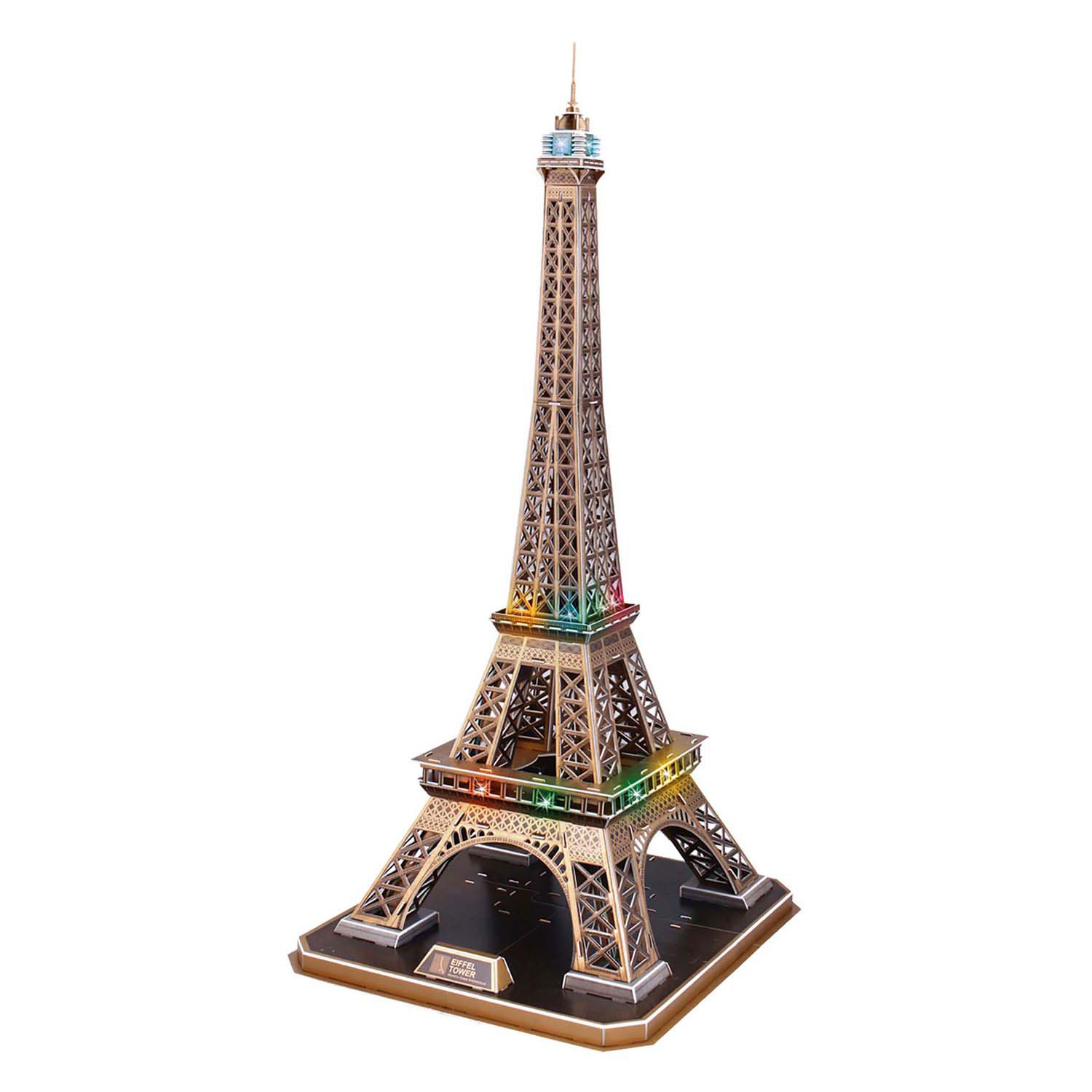 Puzzle 3D cubique amusant Tour Eiffel avec éclairage LED