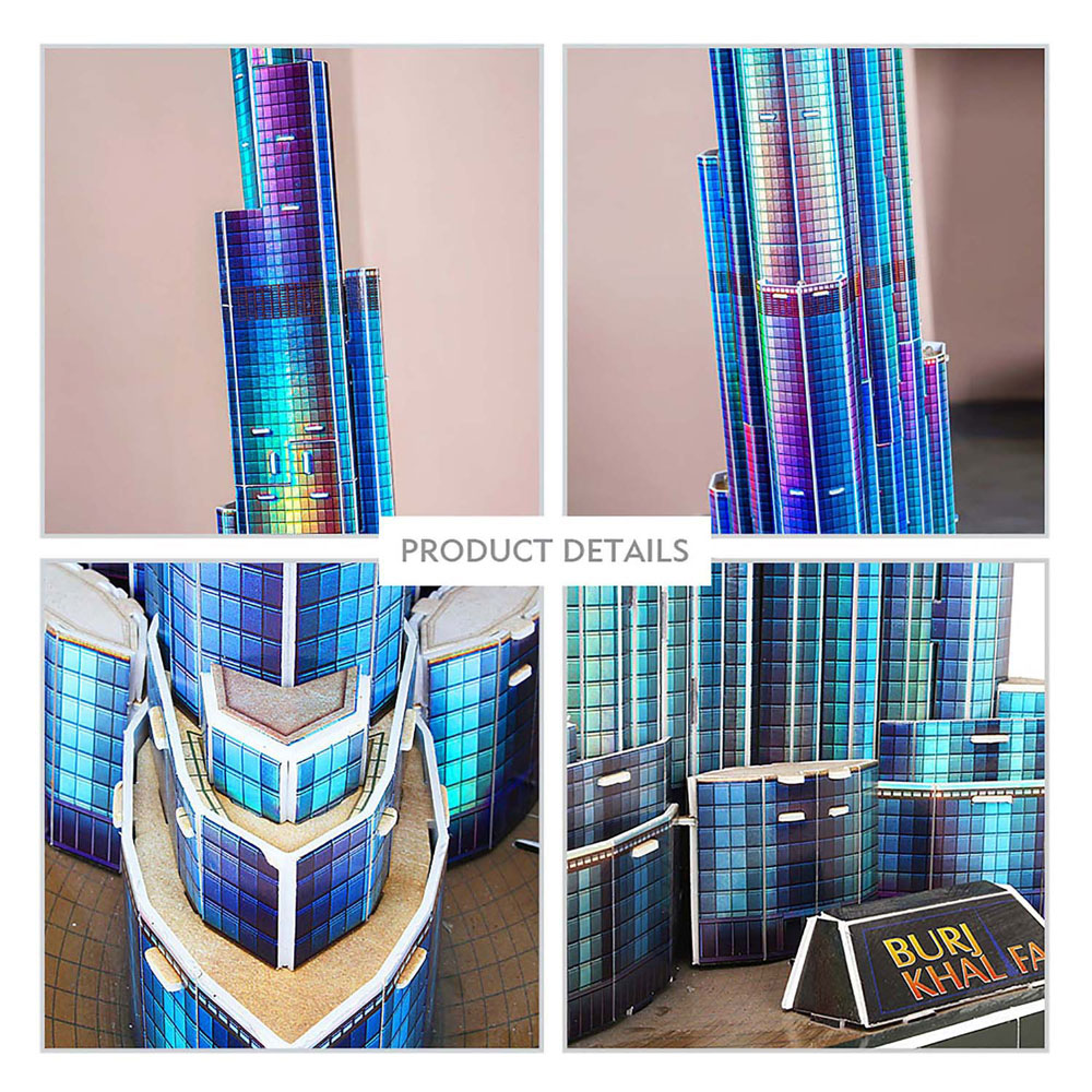 Puzzle 3D cubique amusant Burj Khalifa avec éclairage LED