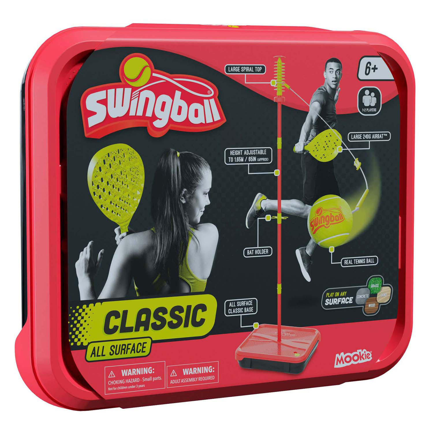 Ensemble de jeu de tennis Mookie Swingball rouge