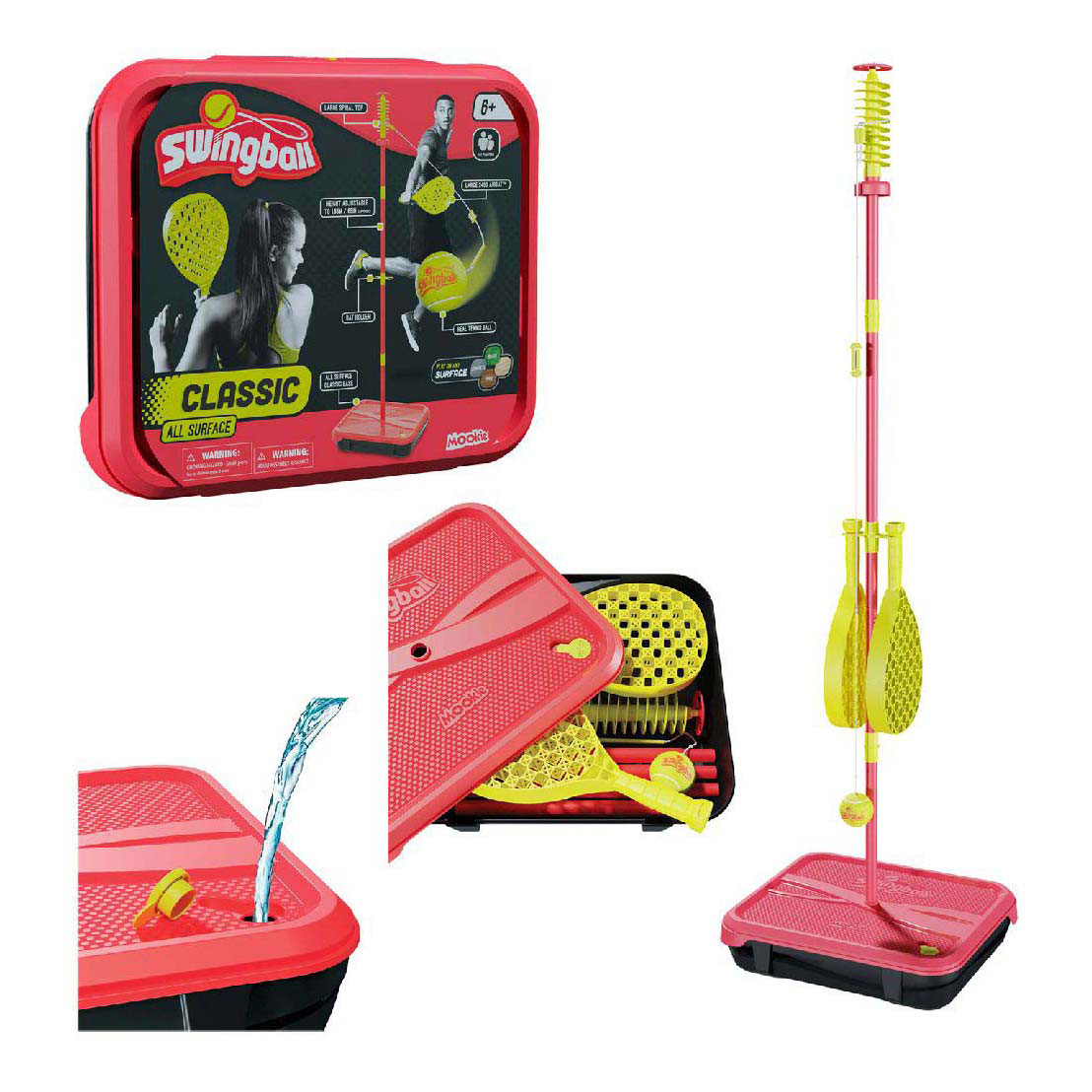 Ensemble de jeu de tennis Mookie Swingball rouge