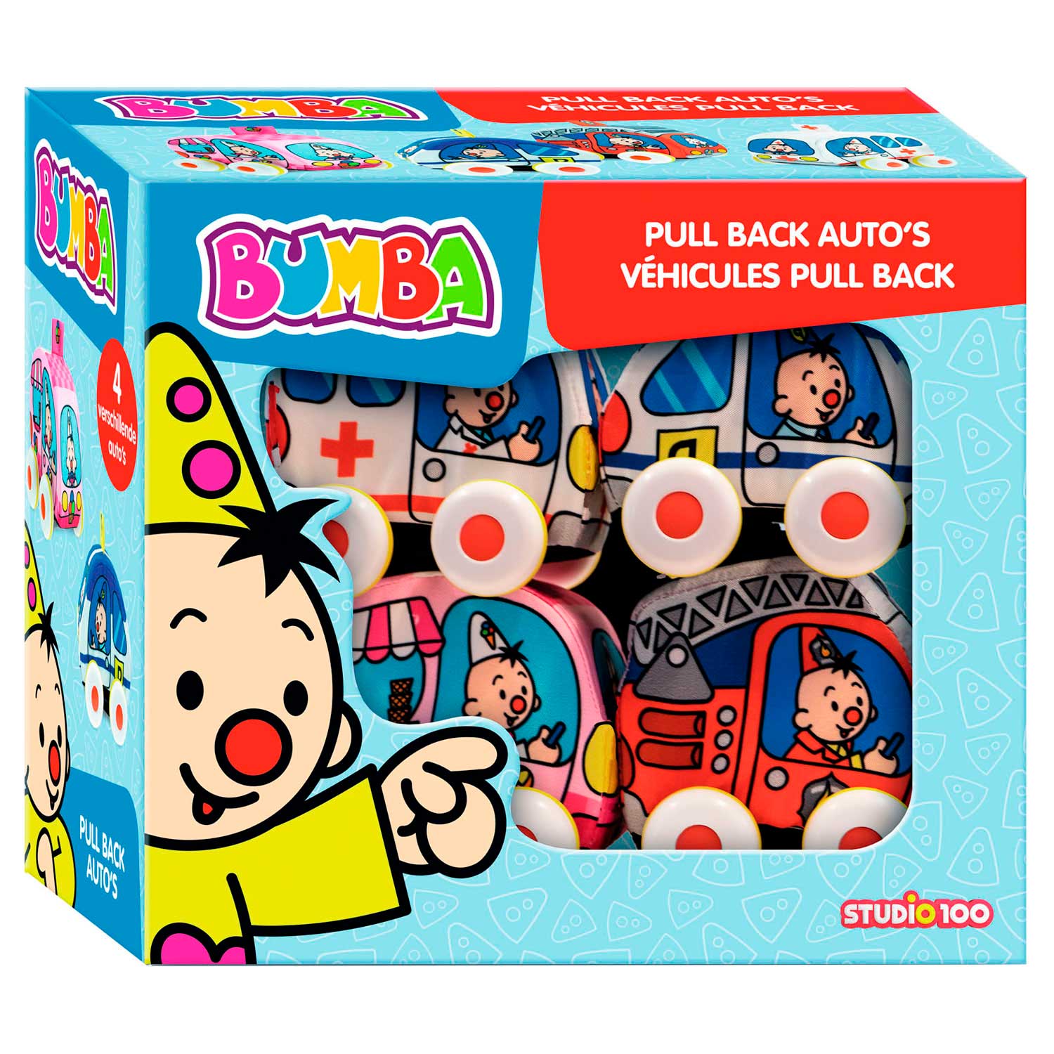 Bumba Pull back Auto's, 4st.