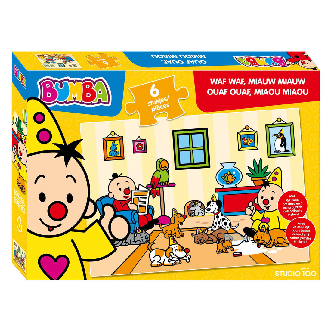 Puzzle Bumba Ouaf Ouaf Miaou Miaou - 6 pièces.