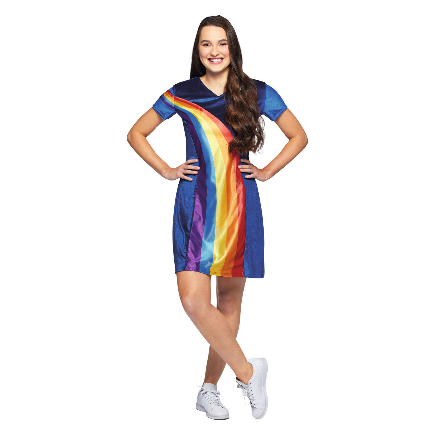 K3 Verkleedjurk - Regenboog Blauw - Volwassen Maat 38-40