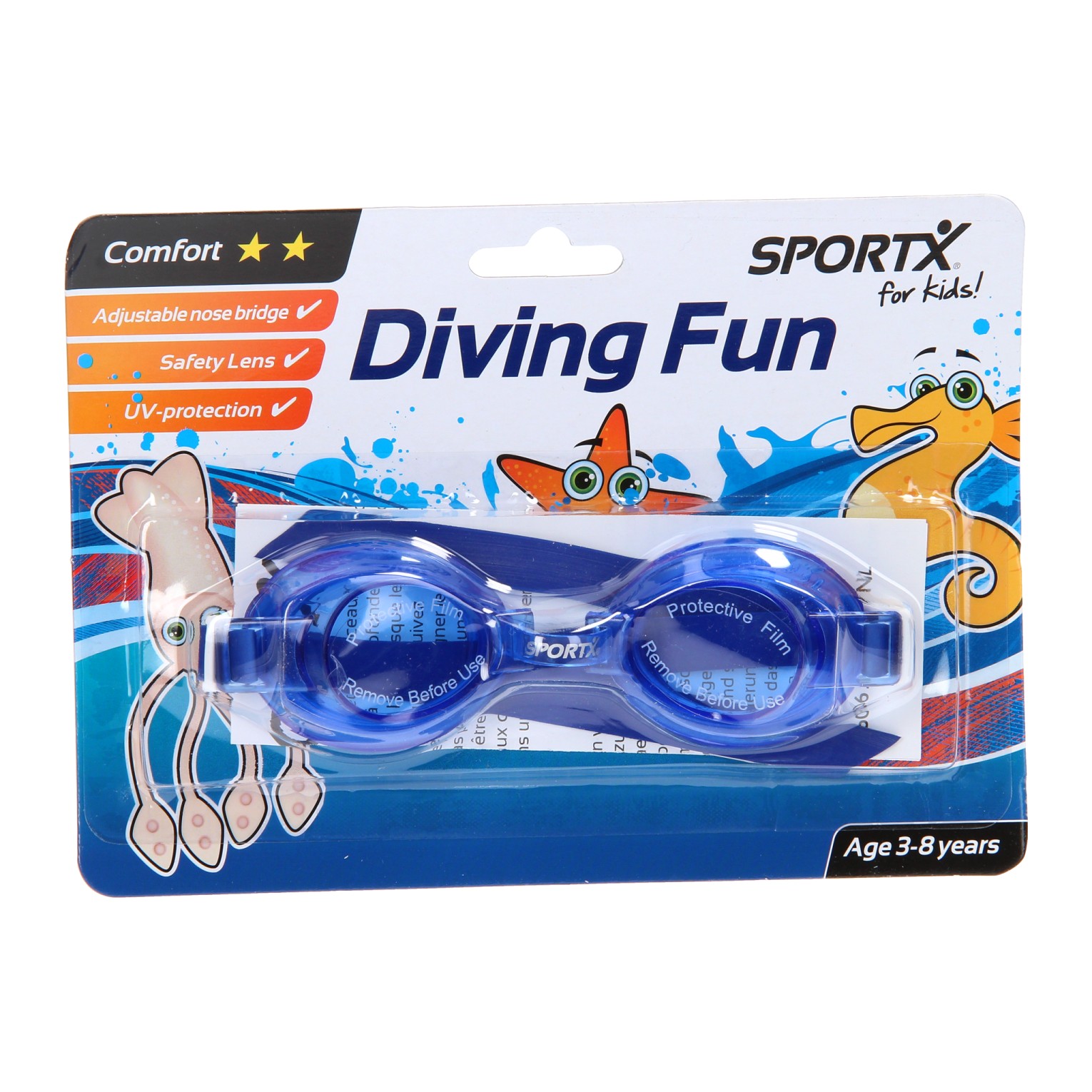 Lunettes de natation SportX pour enfants Comfort - Bleu