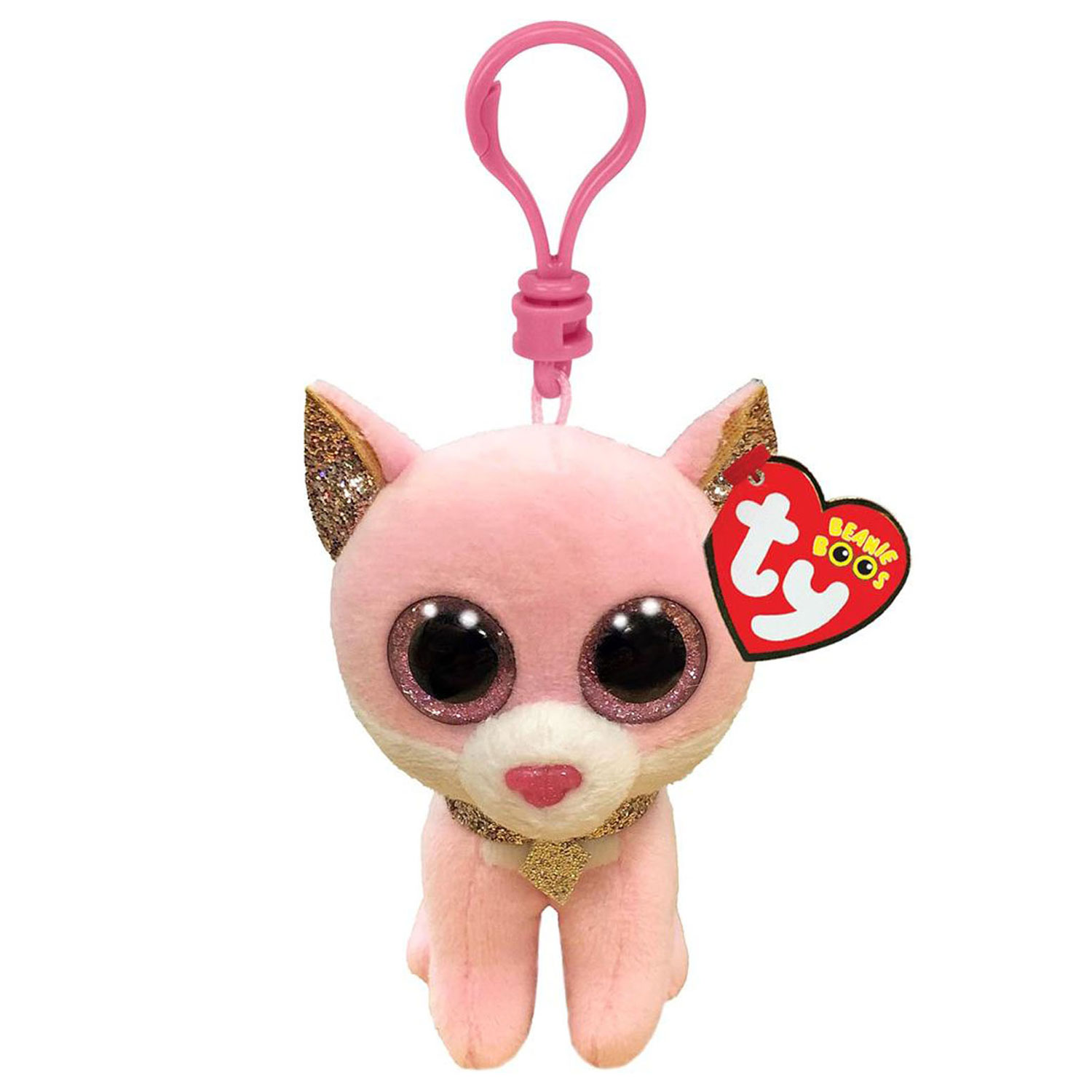 Ty Beanie Boo's Clip Fiona Chat Rose, 7 cm