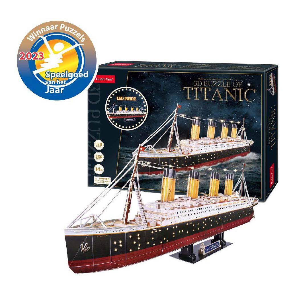 Puzzle 3D cubique amusant Titanic avec éclairage LED