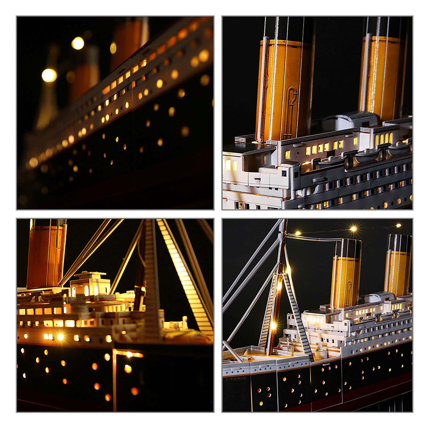 Puzzle 3D cubique amusant Titanic avec éclairage LED