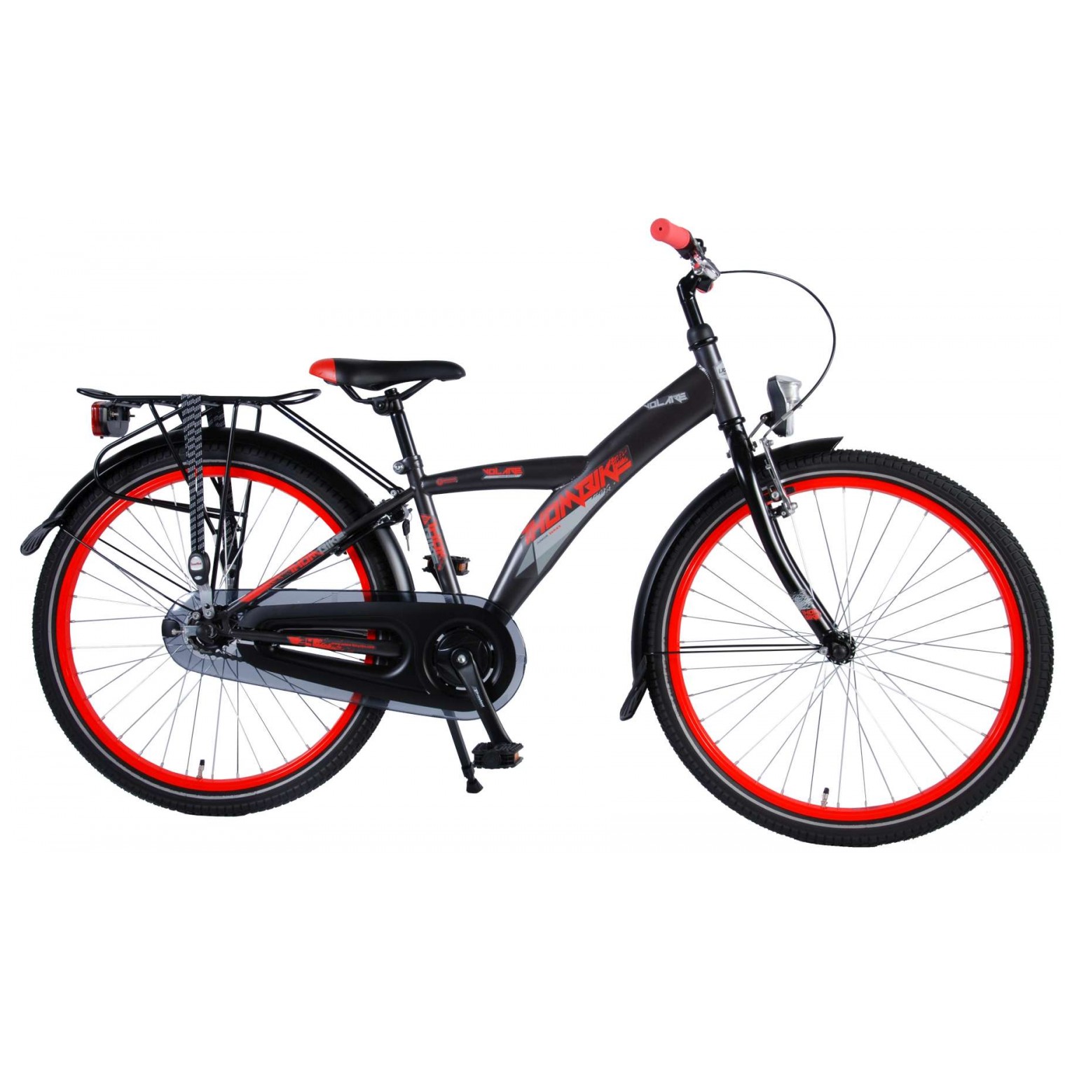 Volare Thombike City Fiets - 24 inch - Grijs/Rood