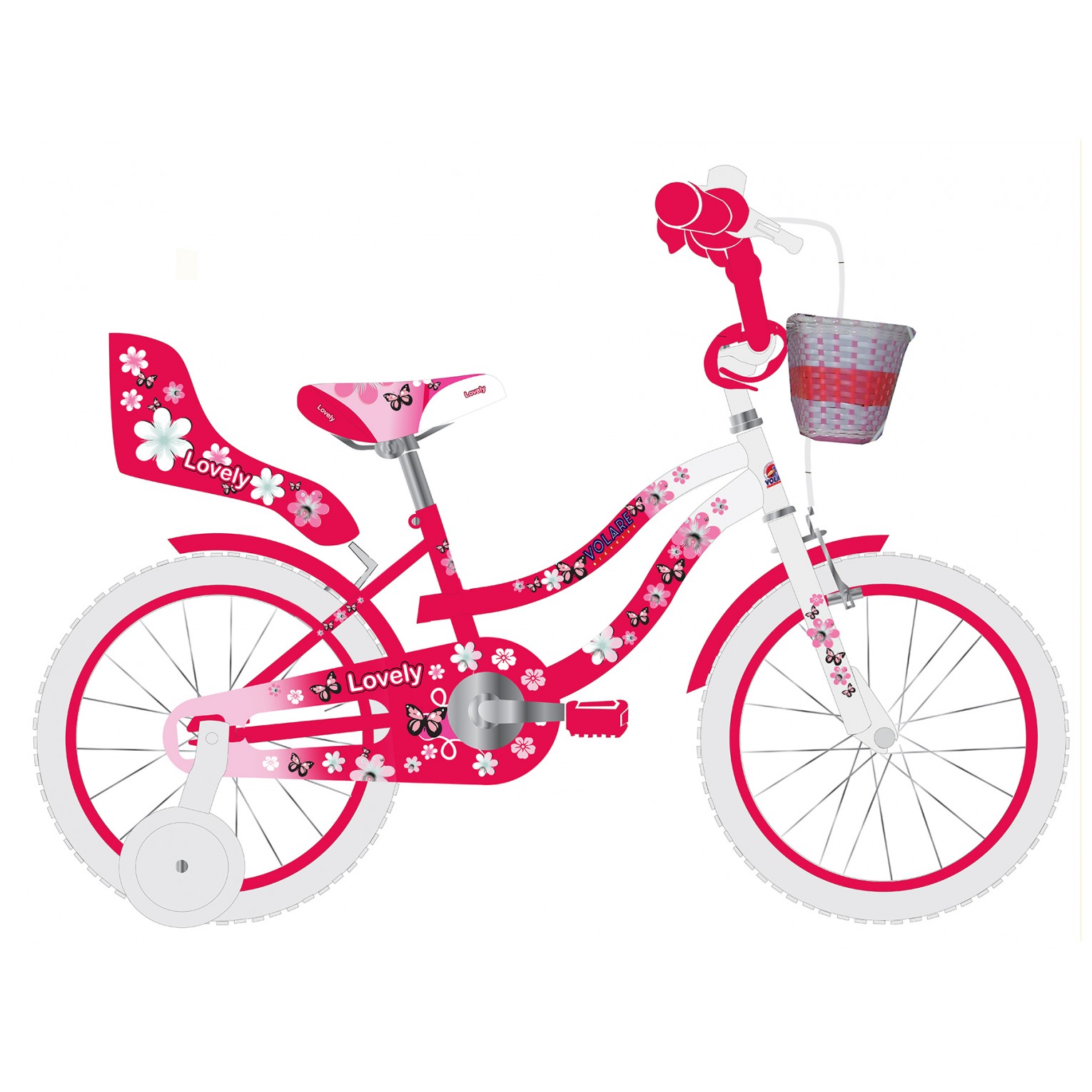 Volare Lovely Fiets - 12 inch - Rood Wit