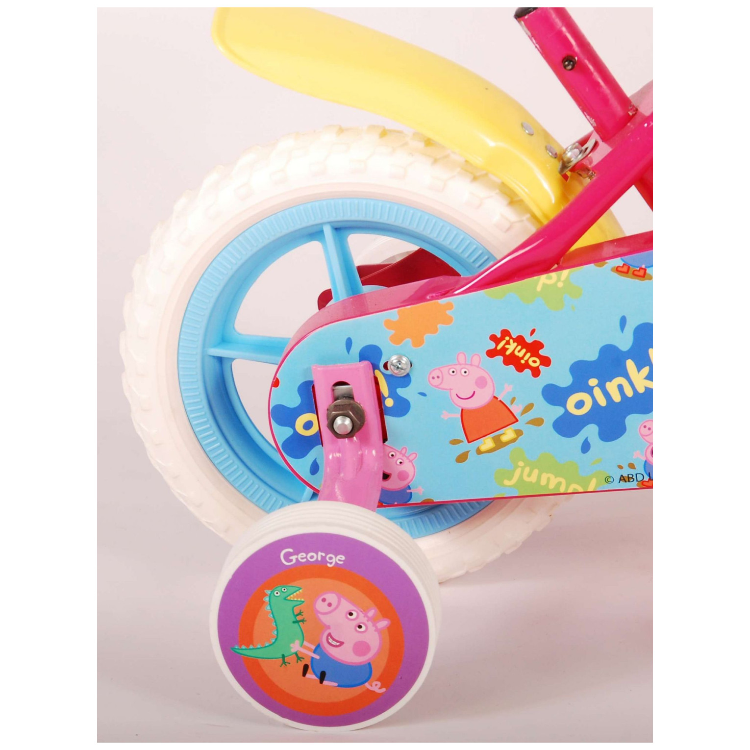 Peppa Pig Fiets - 10 inch - Roze/Blauw - Doortrapper