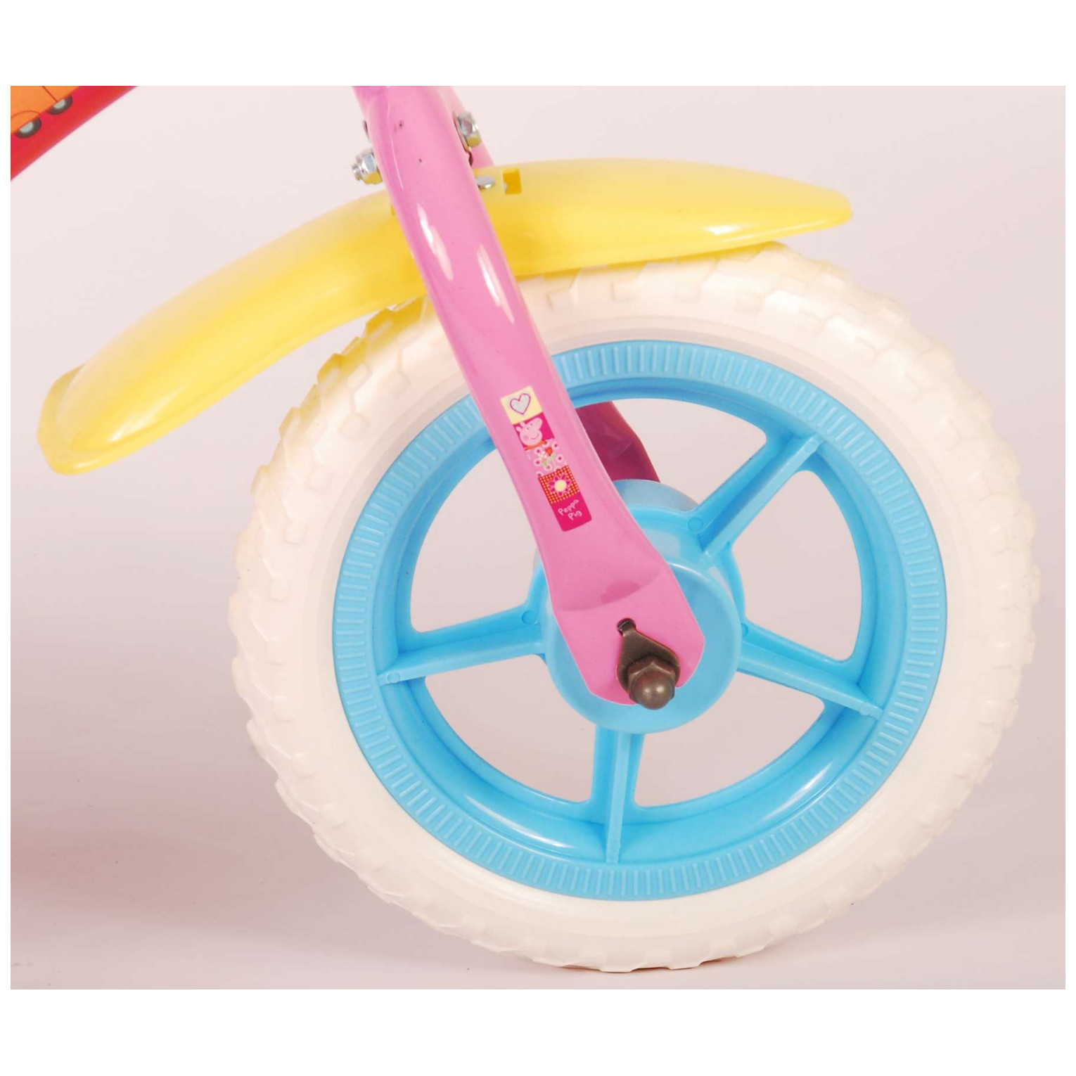 Peppa Pig Fiets - 10 inch - Roze/Blauw - Doortrapper