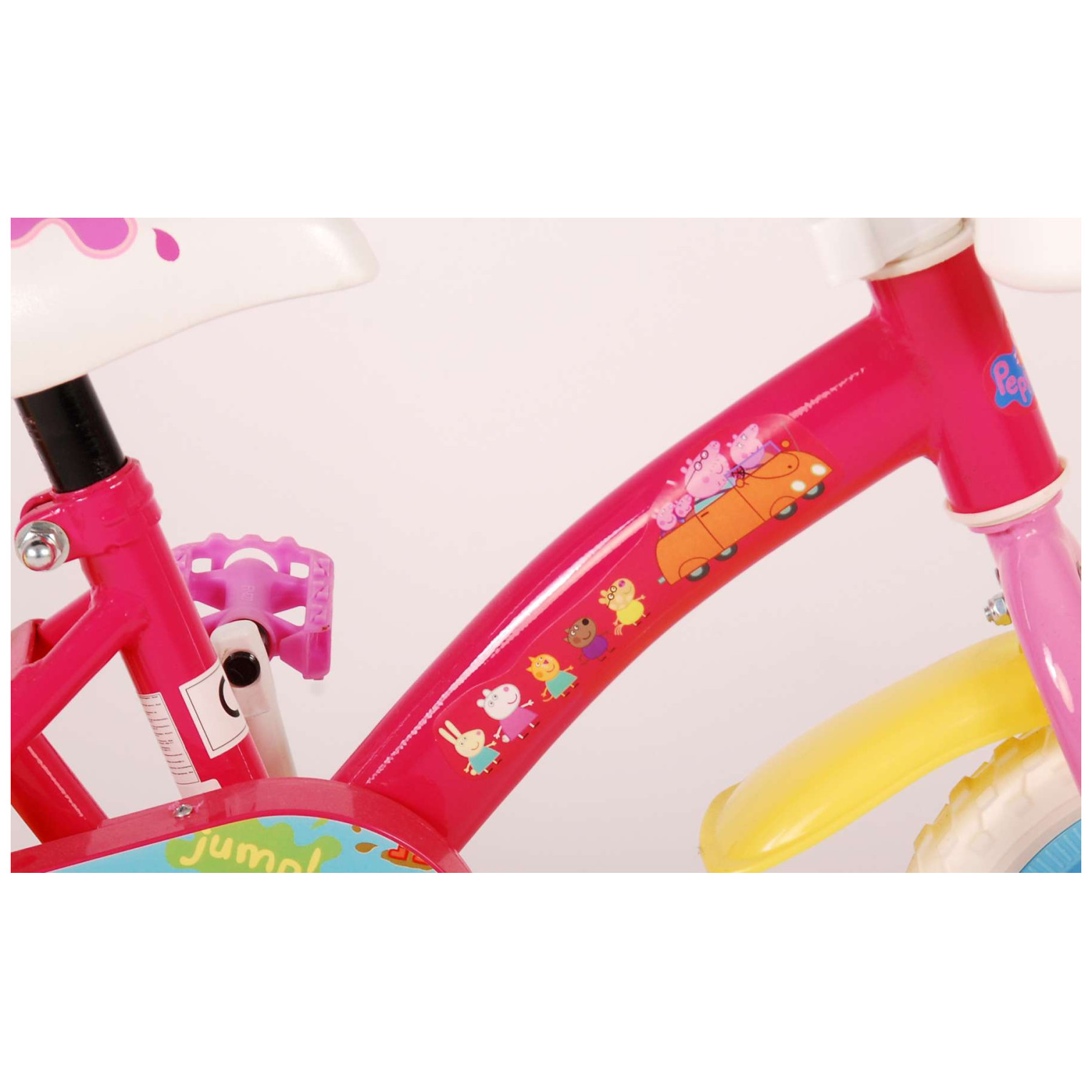 Peppa Pig Fiets - 10 inch - Roze/Blauw - Doortrapper