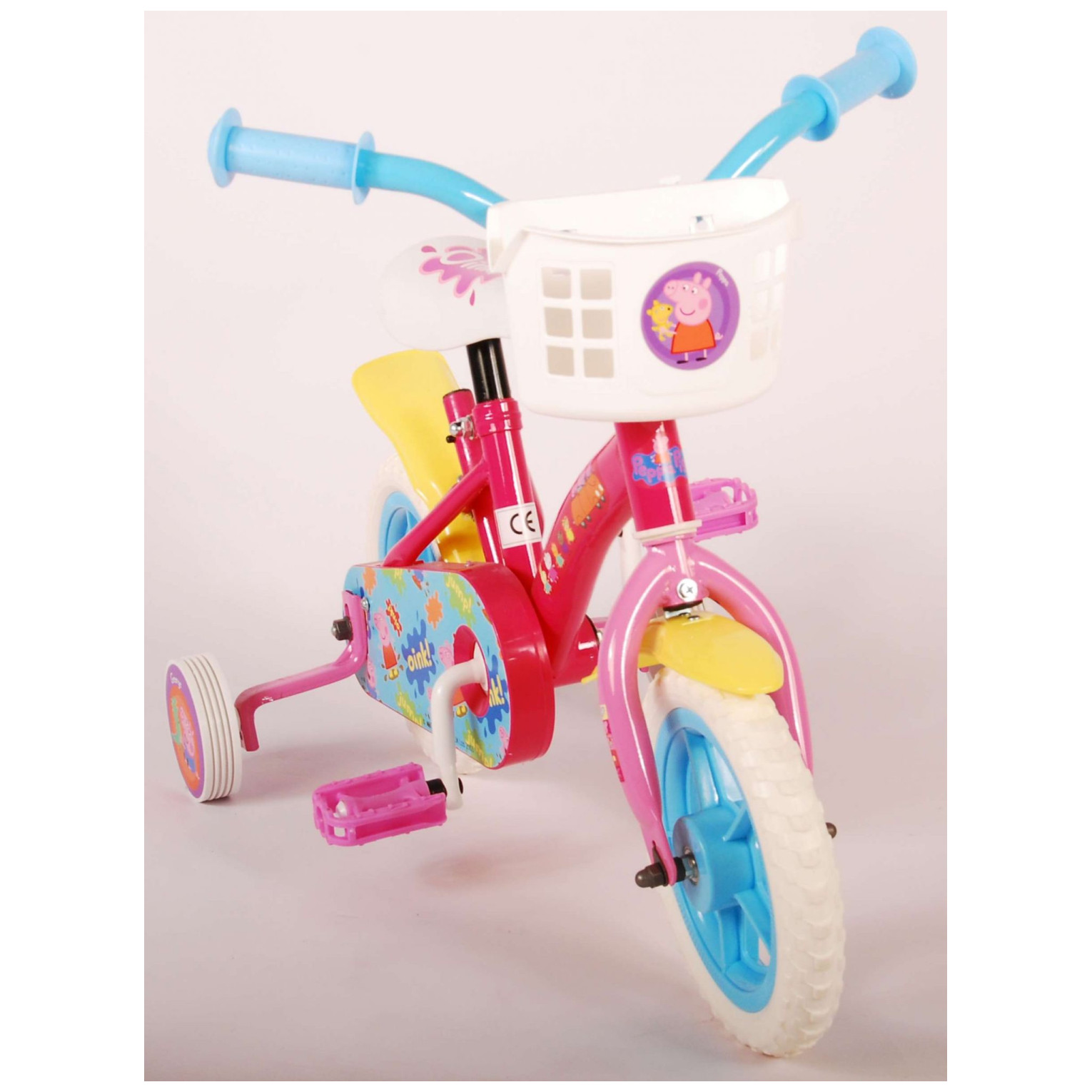 Peppa Pig Fiets - 10 inch - Roze/Blauw - Doortrapper