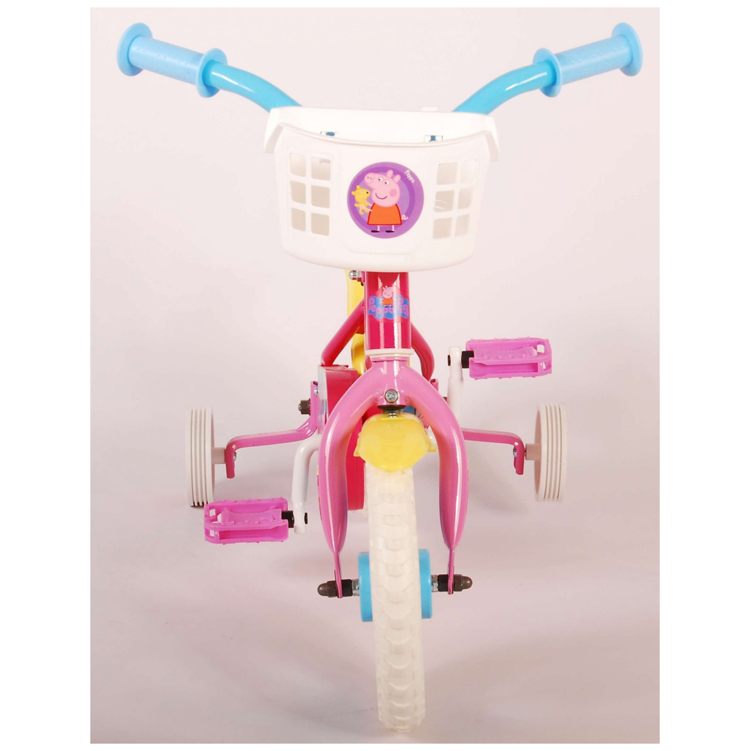 Peppa Pig Fiets - 10 inch - Roze/Blauw - Doortrapper