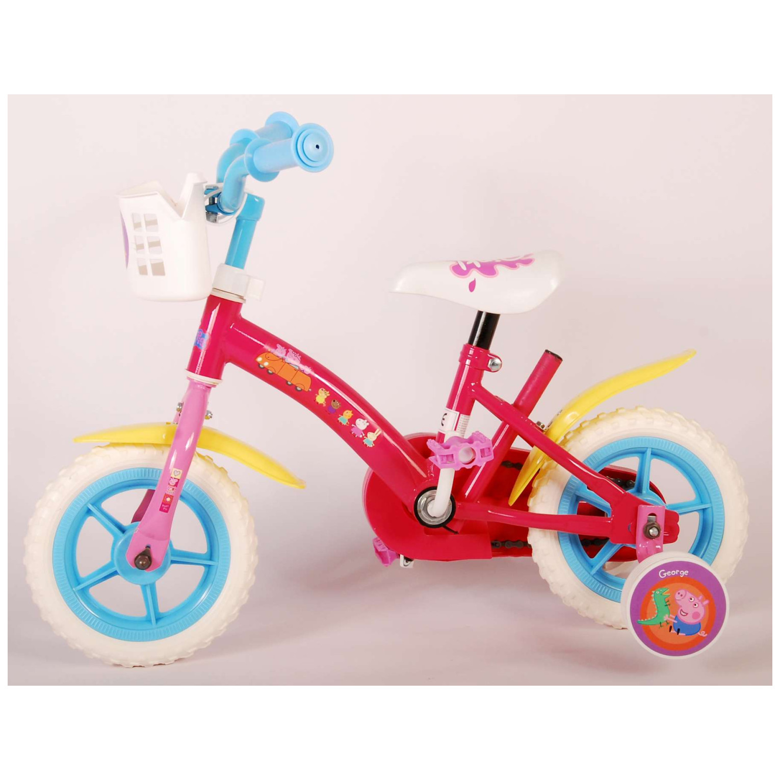 Peppa Pig Fiets - 10 inch - Roze/Blauw - Doortrapper