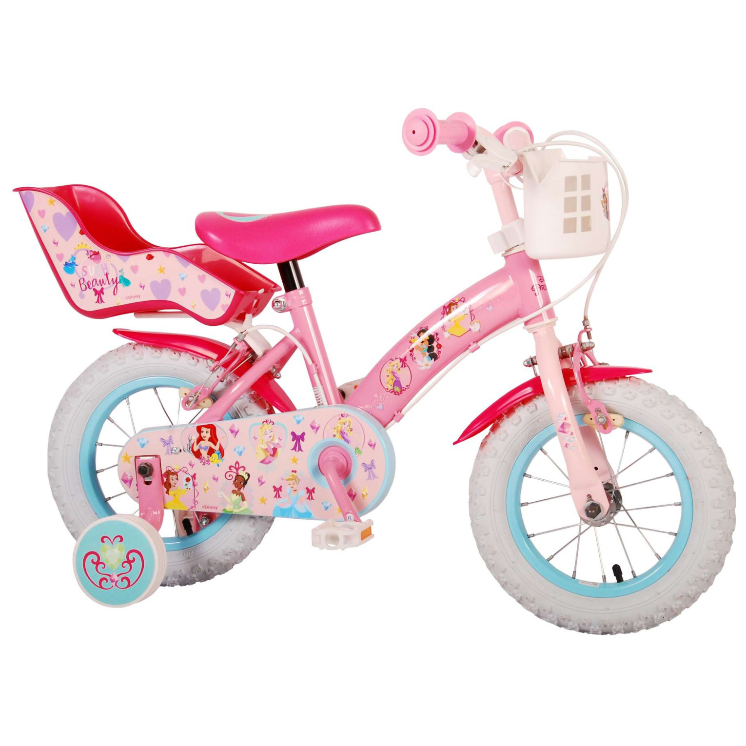 Disney Princess Fiets - 12 inch - Roze - Twee Handremmen