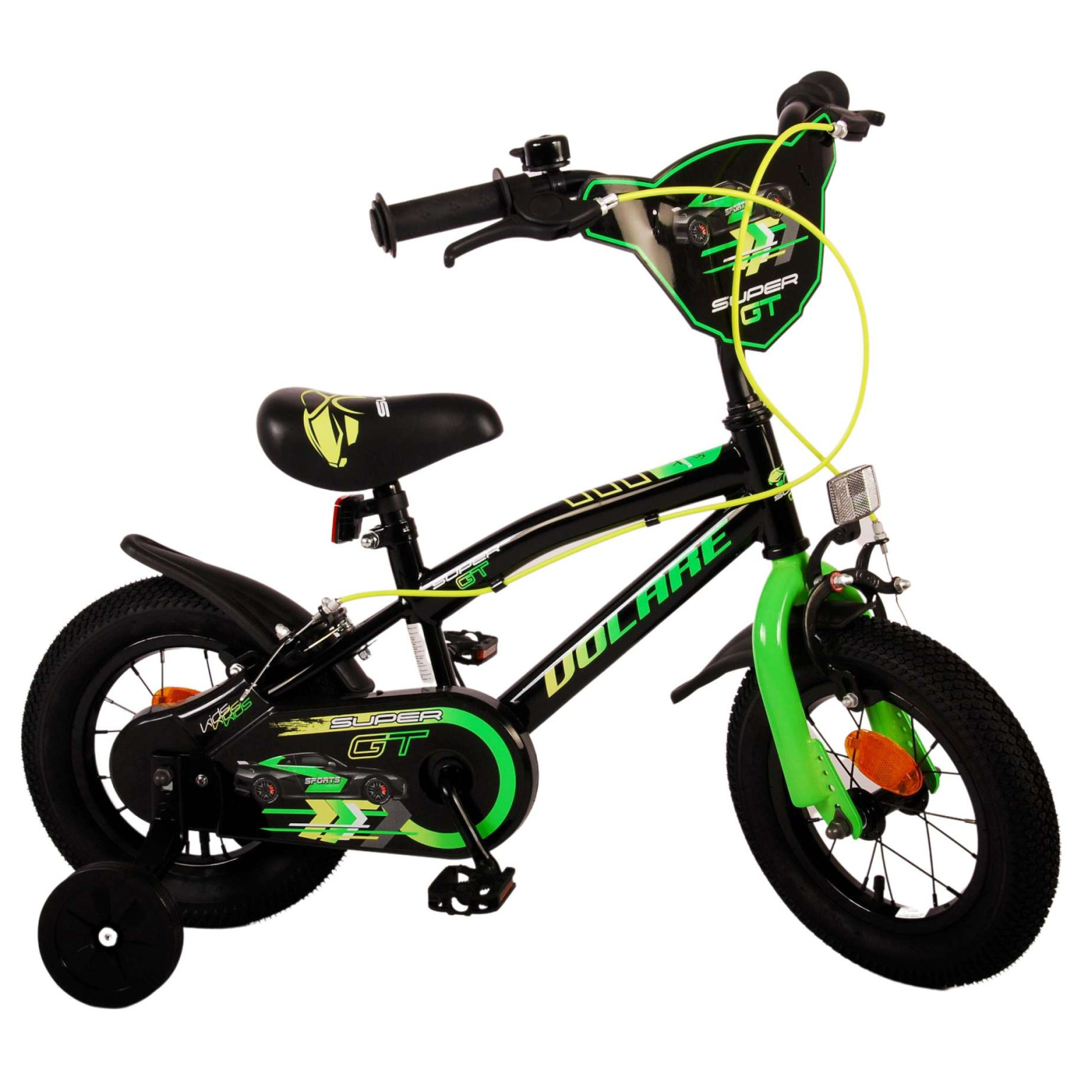 Volare Super GT Fiets - 12 inch - Groen - Twee handremmen