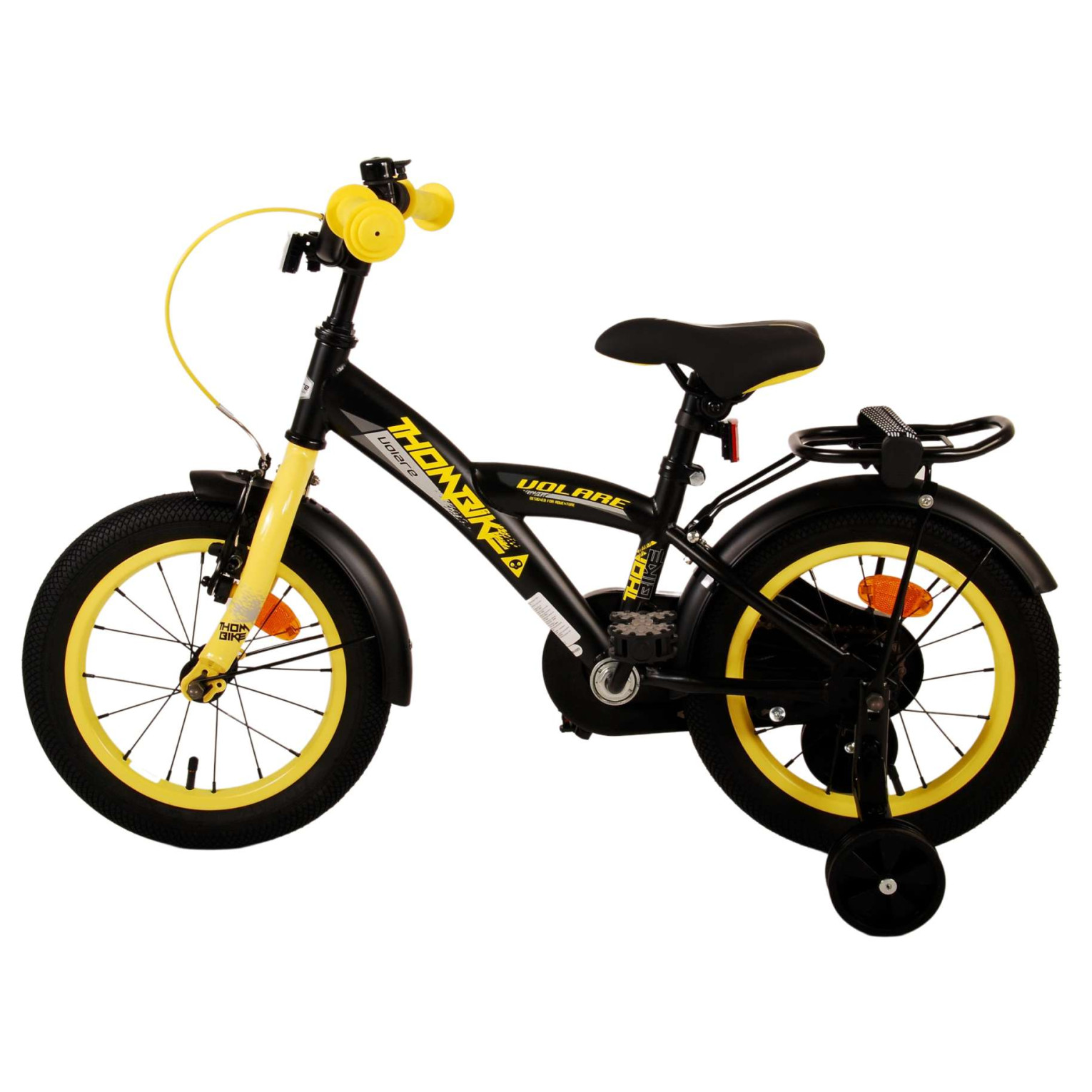 Volare Thombike Fiets - 14 inch - Zwart Geel