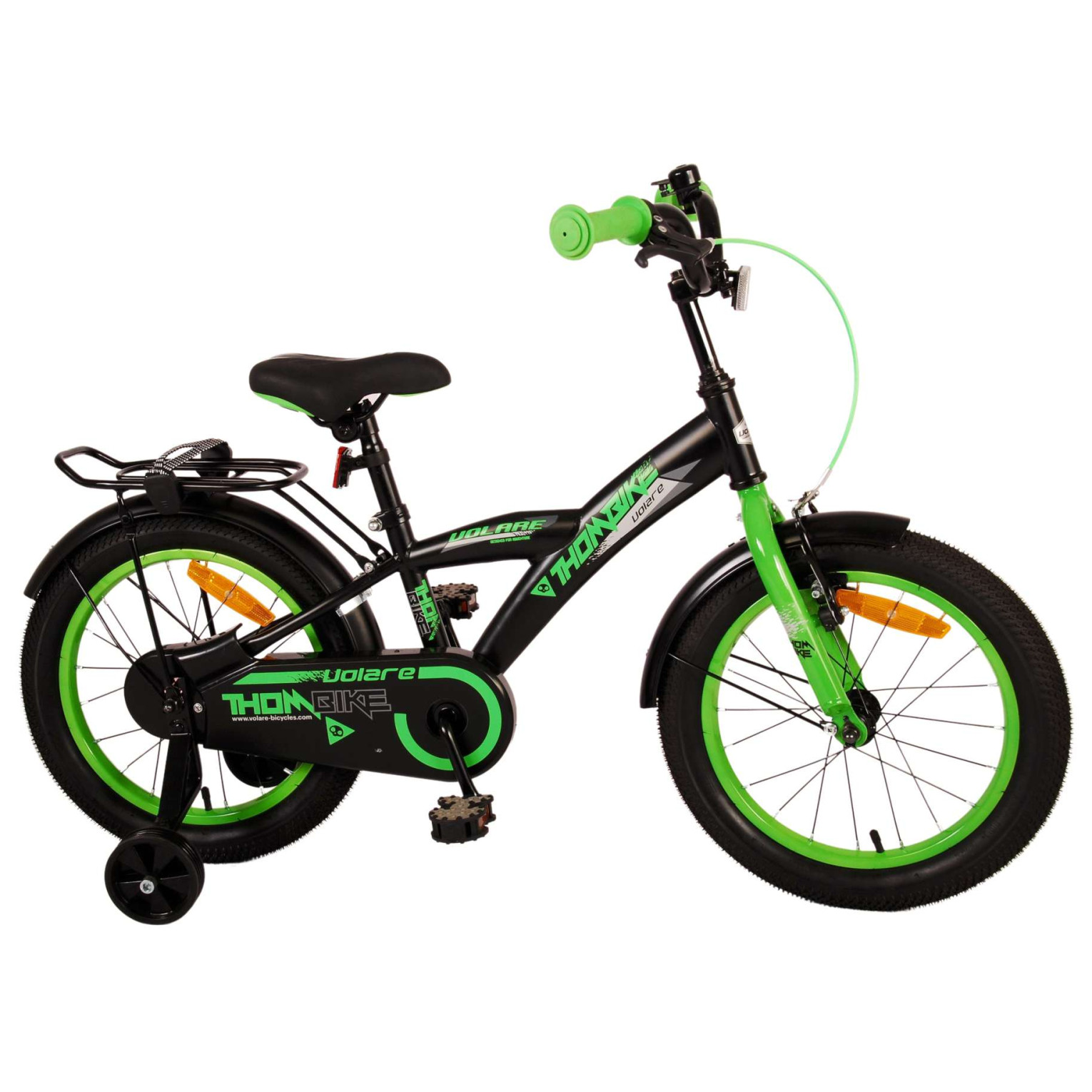 Volare Thombike Fiets - 16 inch - Zwart Groen