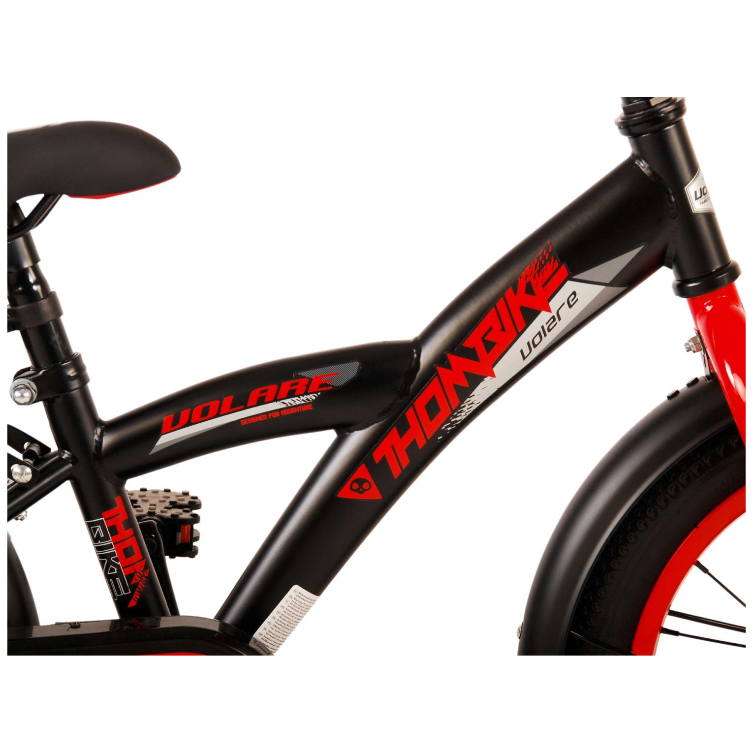 Volare Thombike Fiets - 16 inch - Zwart Rood