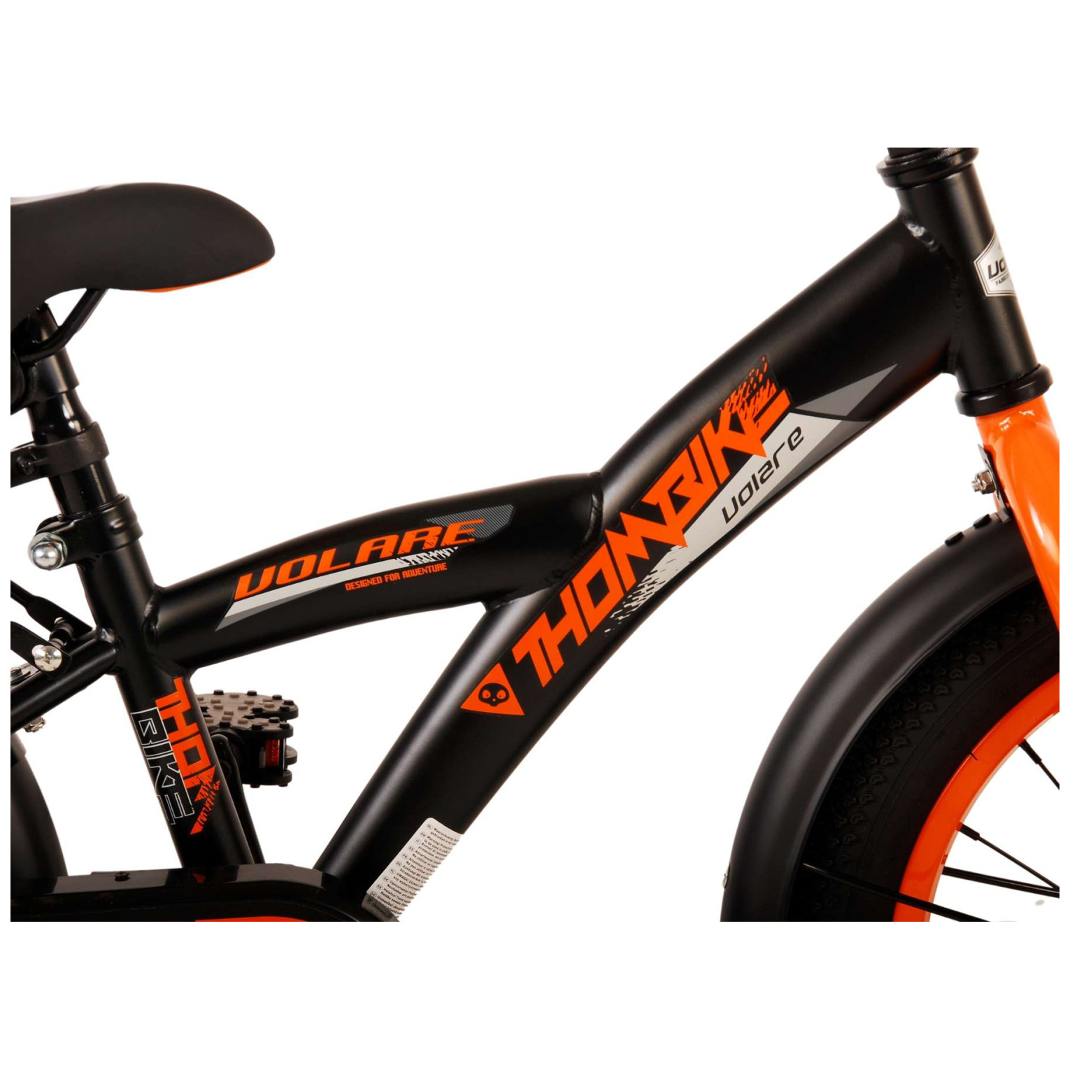 Volare Thombike Fiets - 16 inch - Zwart Oranje