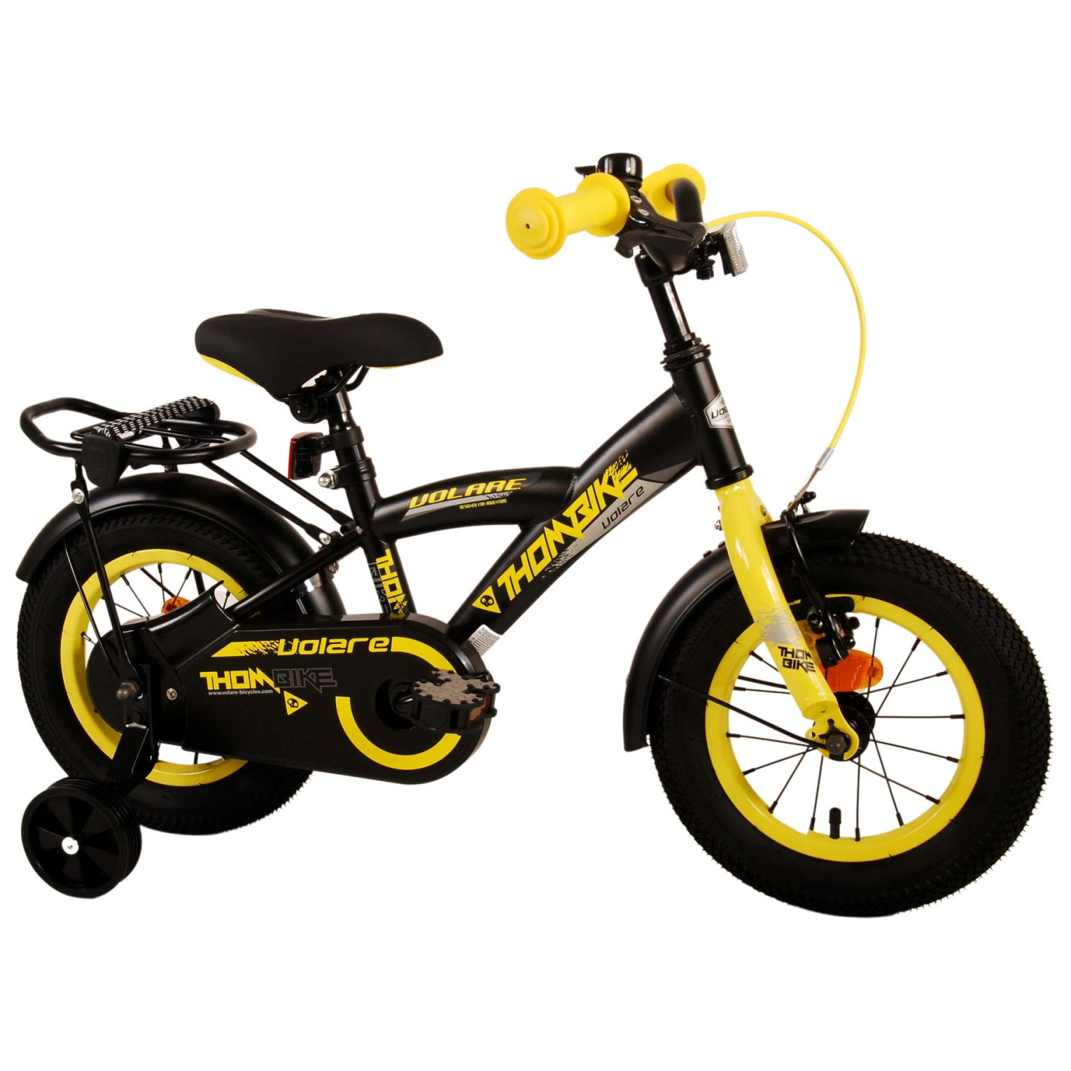 Volare Thombike Fiets - 12 inch - Zwart Geel