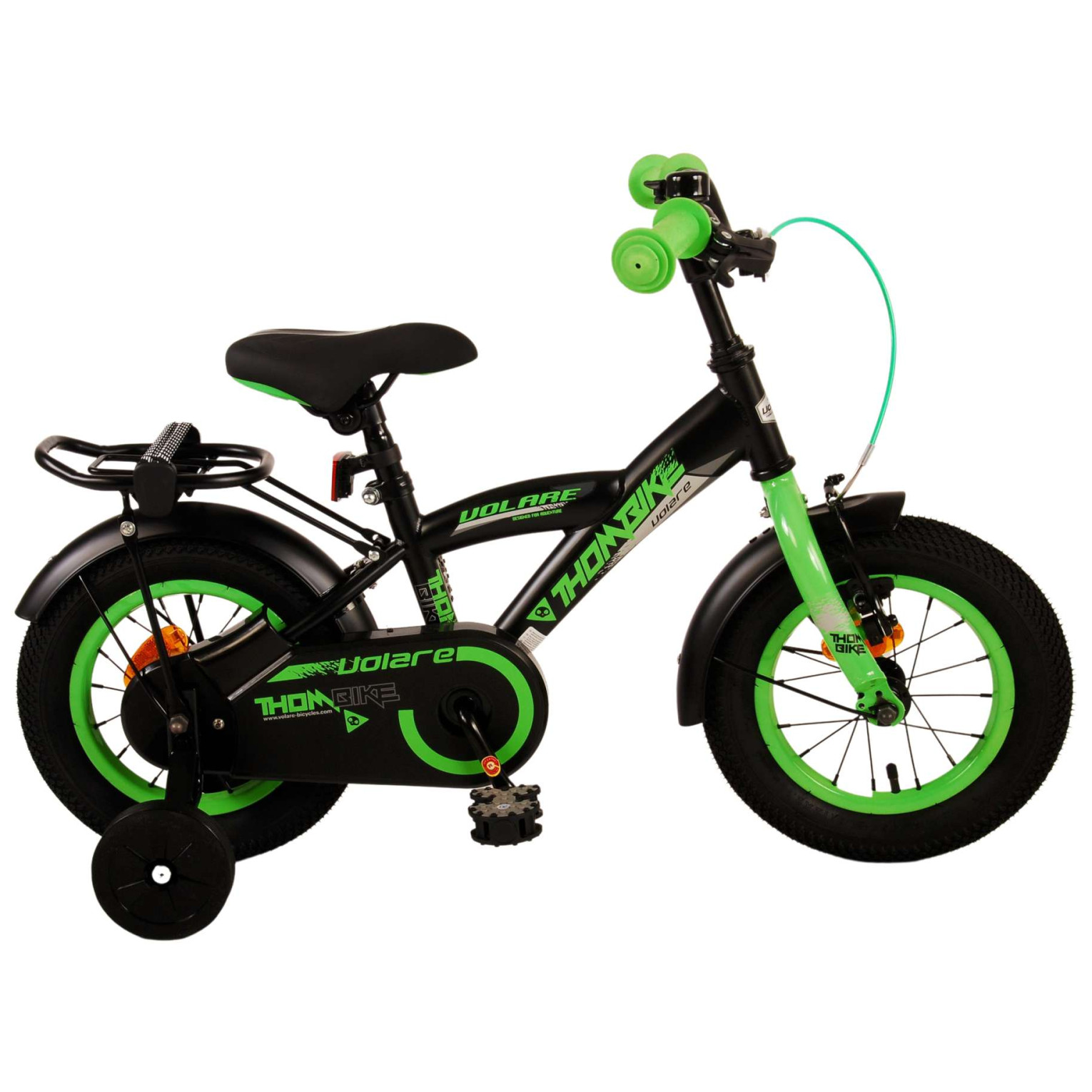 Volare Thombike Fiets - 12 inch - Zwart Groen