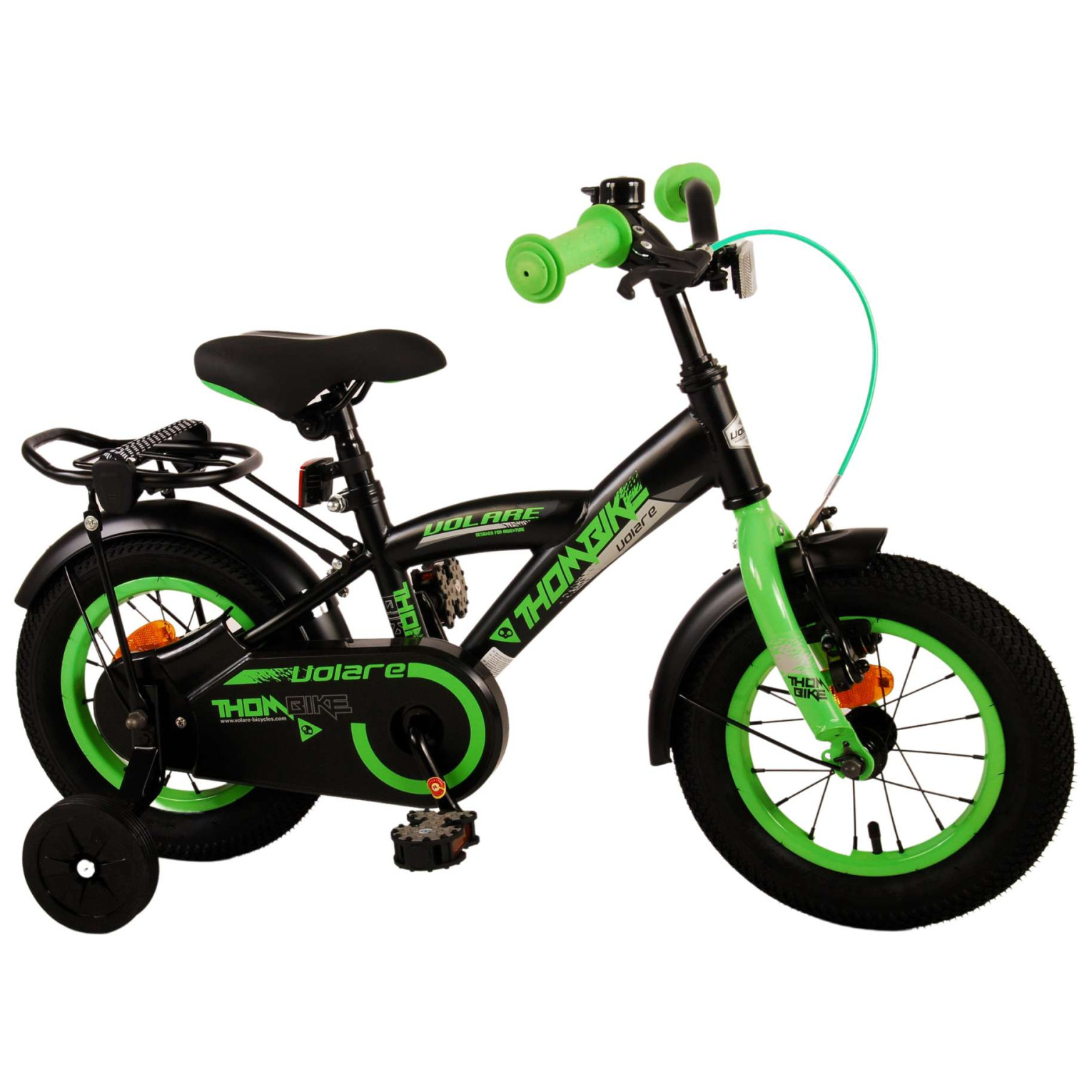 Volare Thombike Fiets - 12 inch - Zwart Groen