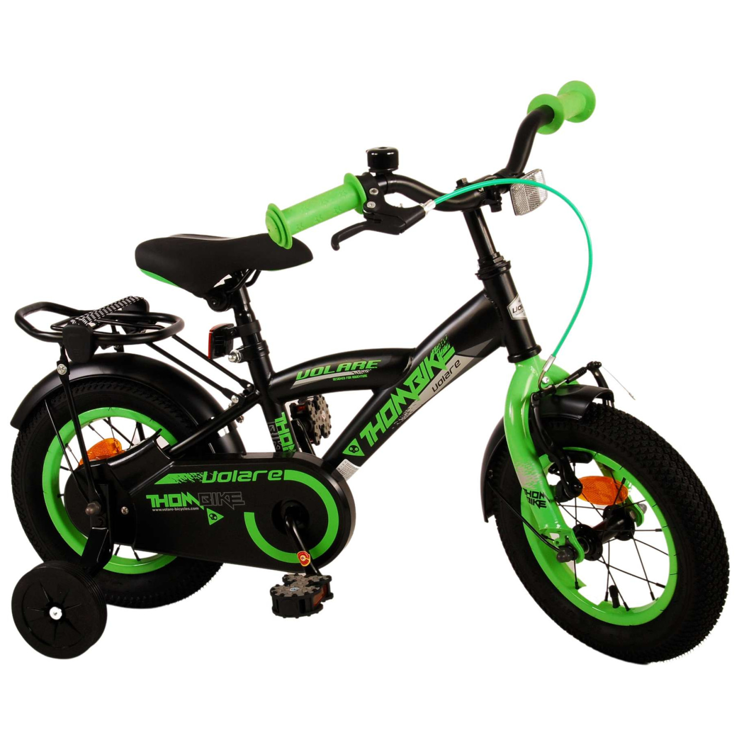 Volare Thombike Fiets - 12 inch - Zwart Groen