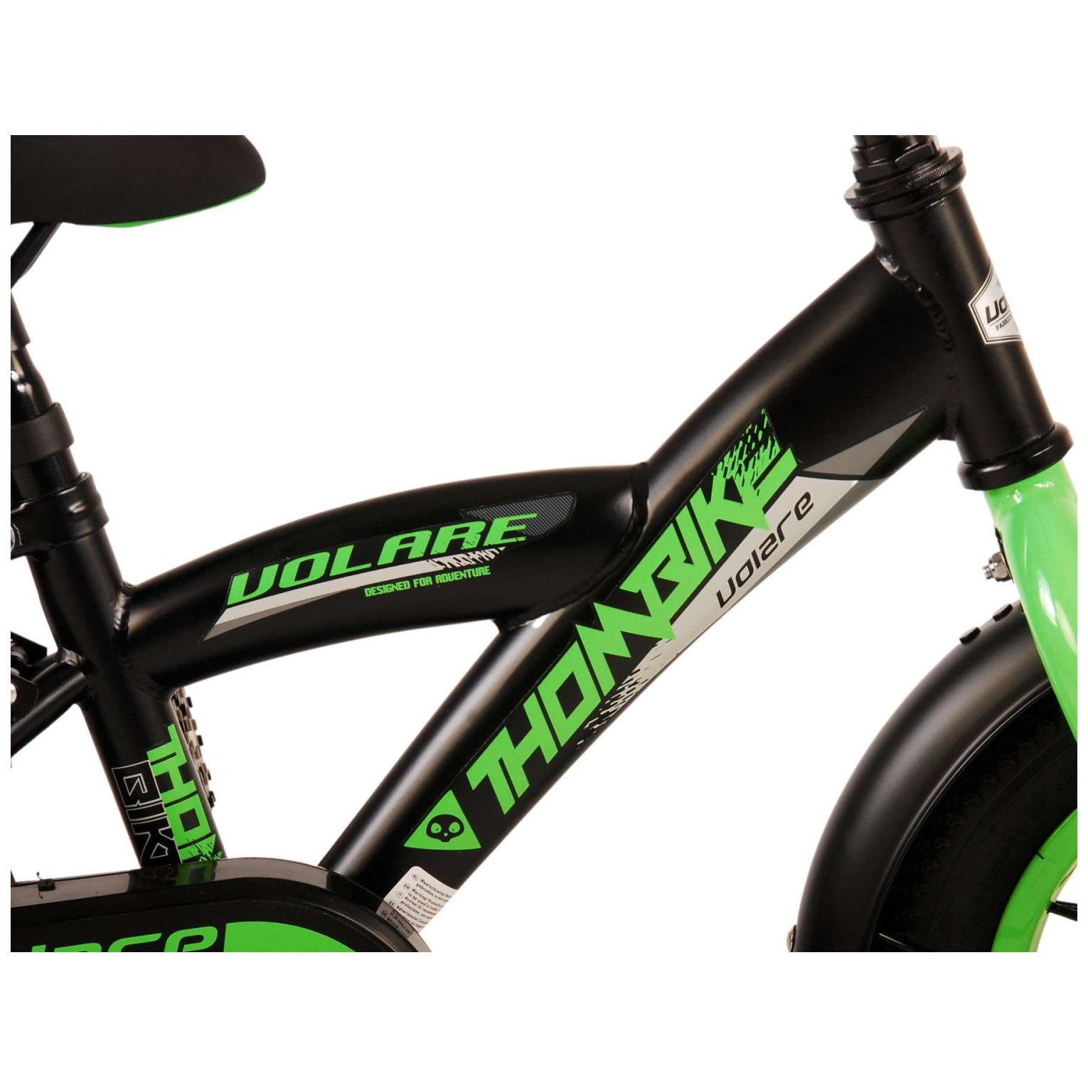 Volare Thombike Fiets - 12 inch - Zwart Groen