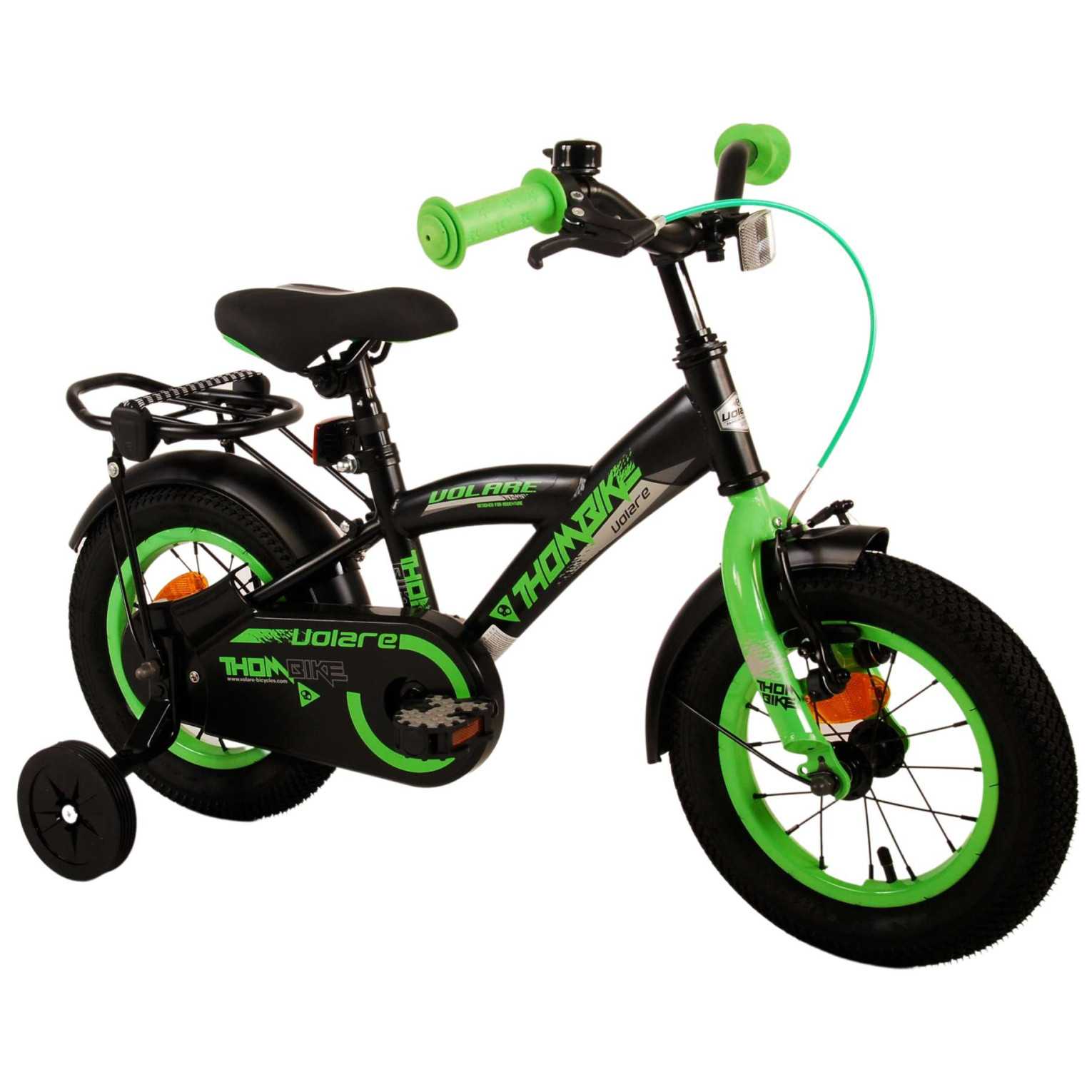 Volare Thombike Fiets - 12 inch - Zwart Groen